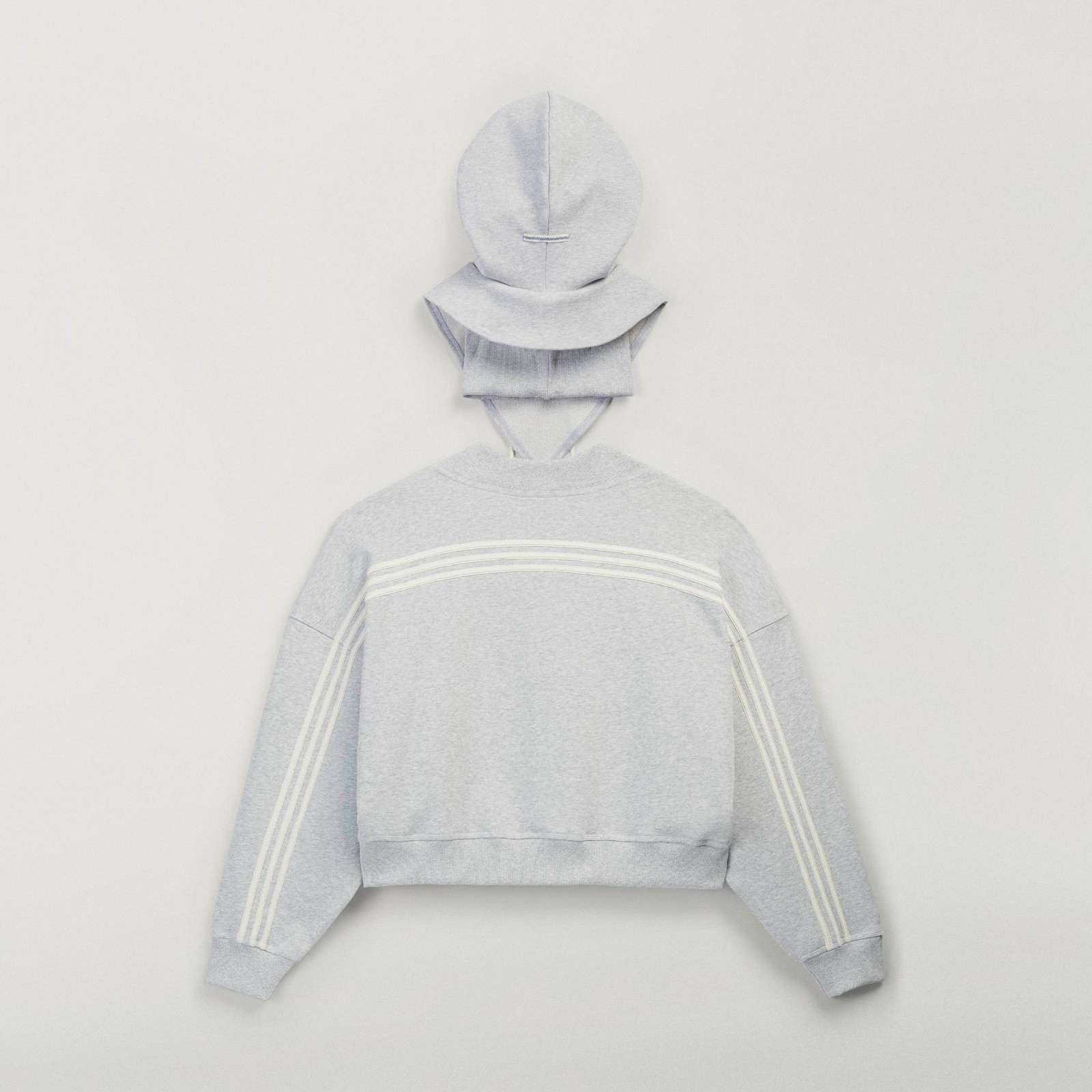 Adidas x Bad Bunny (Light Grey) Men Crewneck Hooded Balaclava Sweatshirt KF1798
