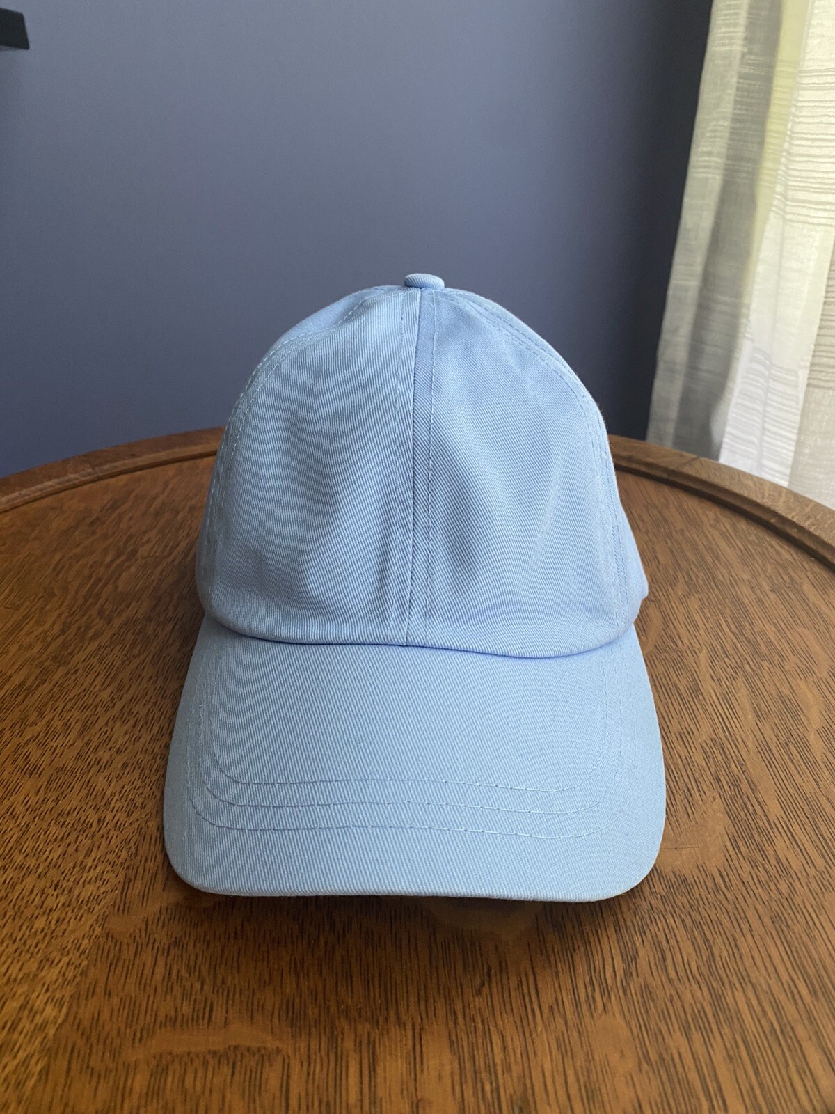 Baja Blue Ball Cap Hat Plain Adjustable Solid Color Basic OSFM Light Blue