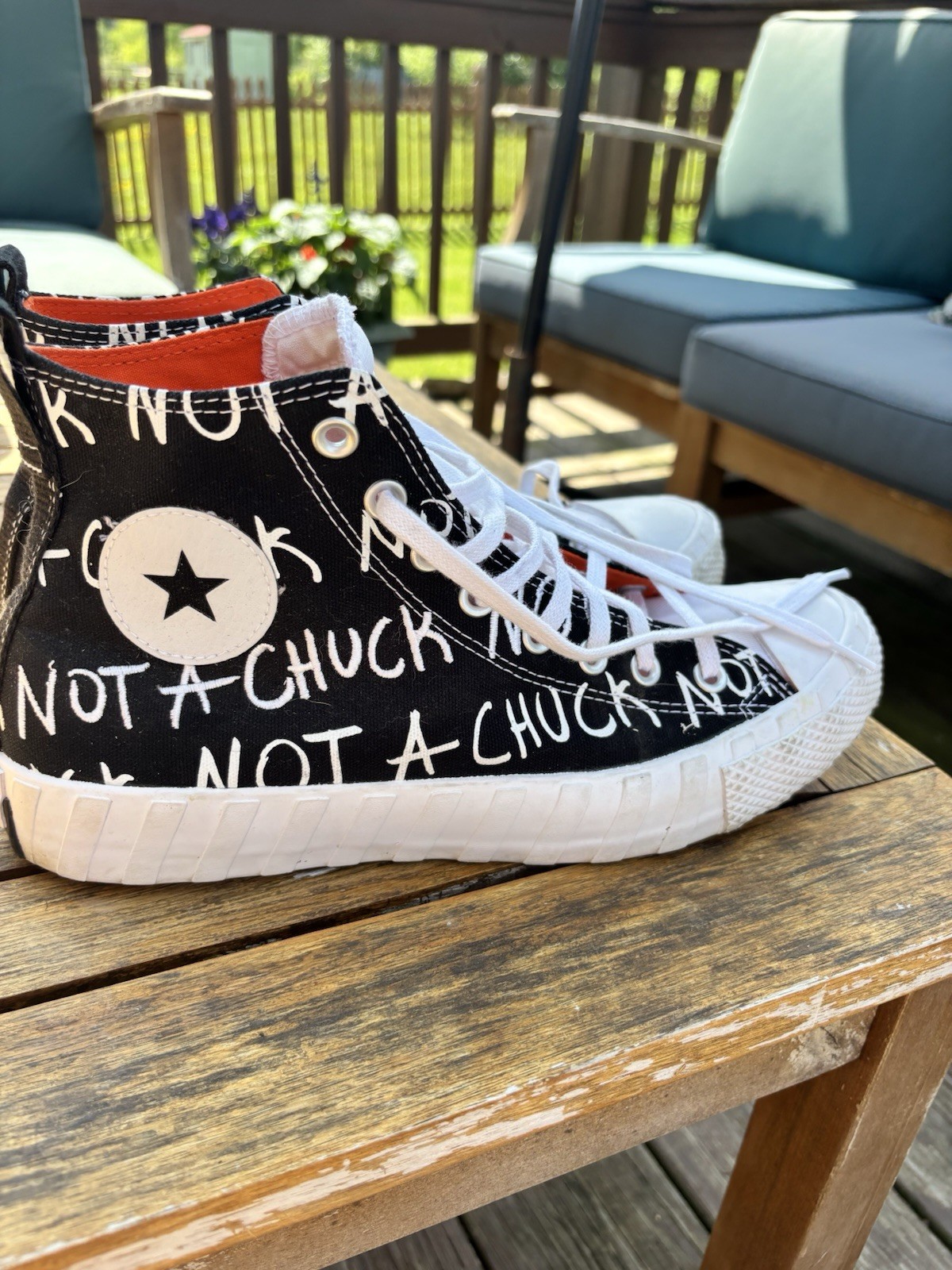 Converse Chuck Sneakers All Star High Top Not a Chuck Black/White/Orange US 10.5