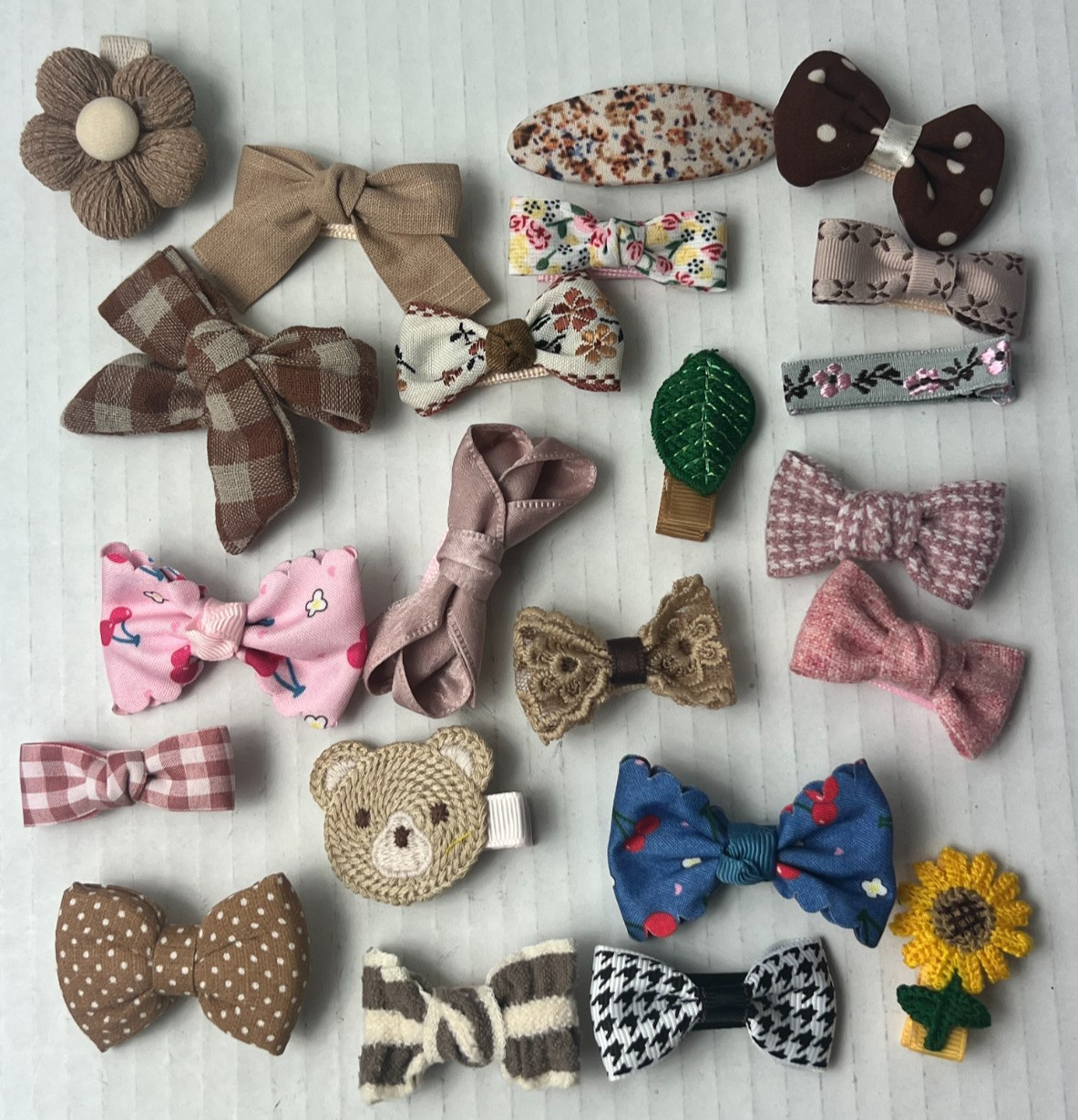 21 Pack Baby Girls Hair Clips Bows Fully Lined Non Slip Barrettes for Fine Hair