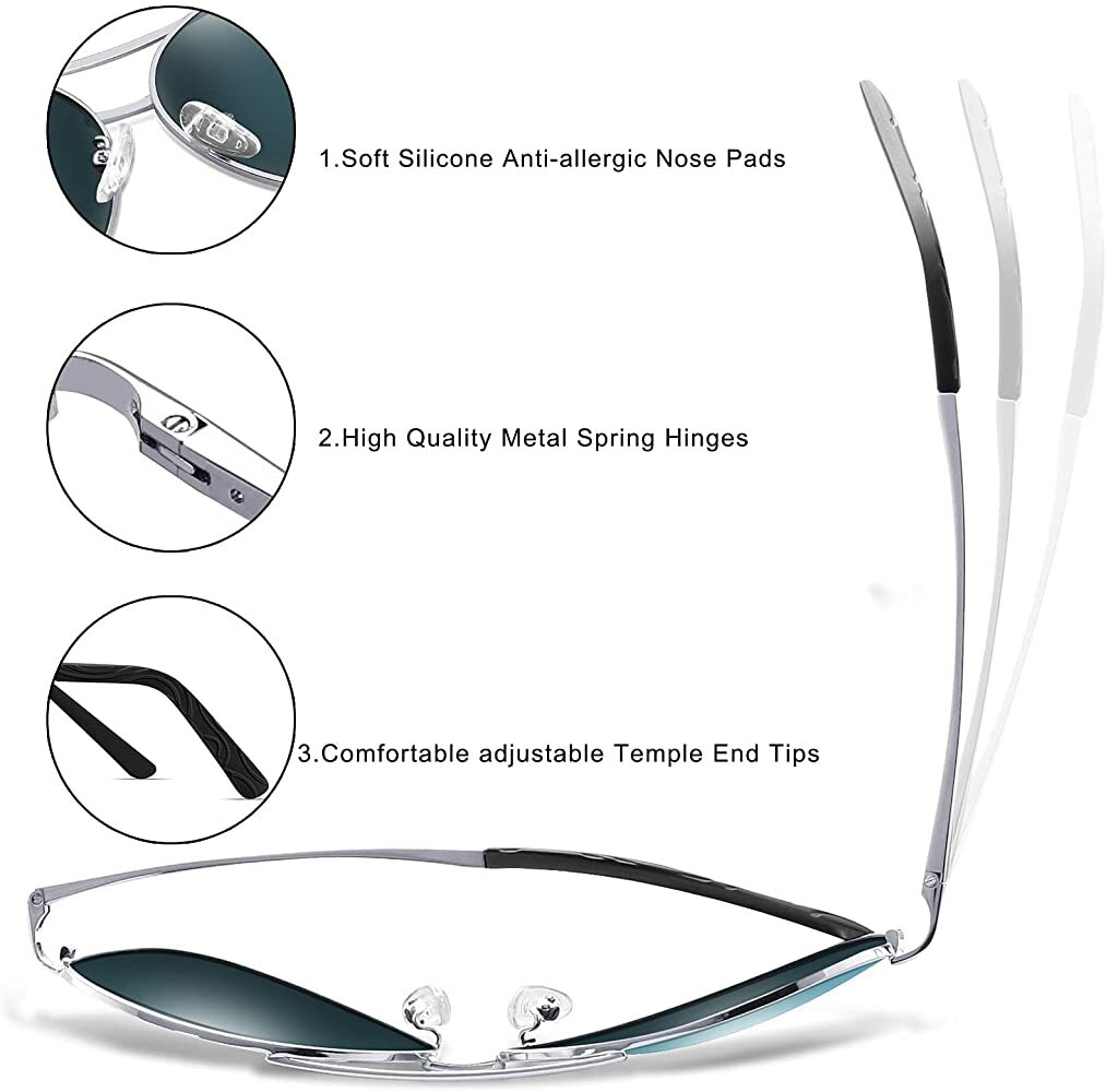 Polarized Aviator Sunglasses For Men Women Unisex Vintage Driving Sport Sunglass