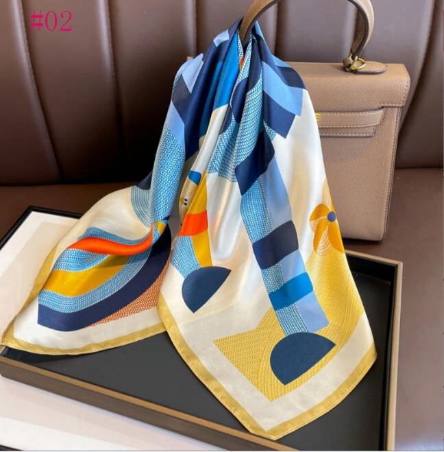 100% Mulberry Silk 27″ Square Scarf Women Neckerchief Wrap Floral Yellow Flower