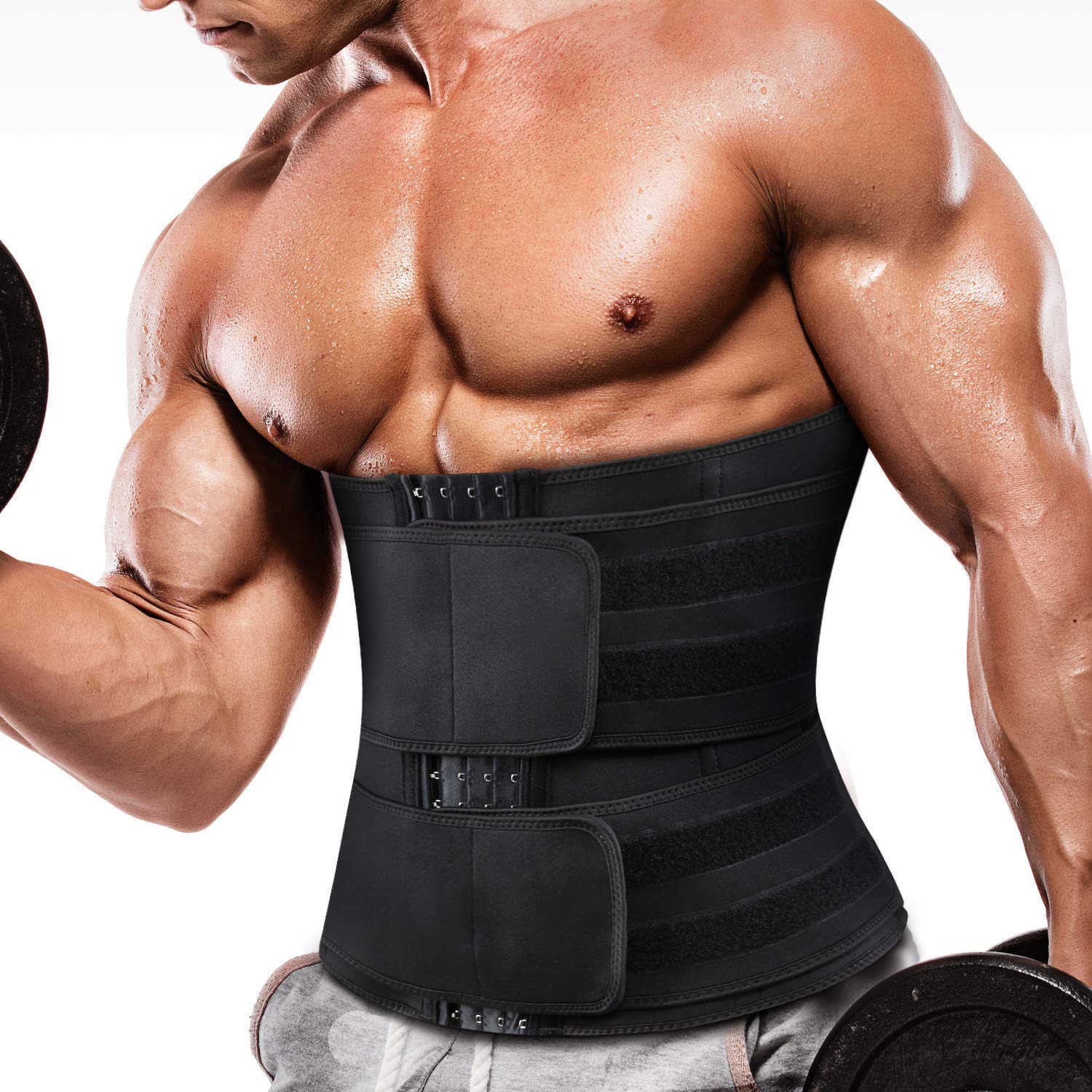 Men Waist Trainer Abdomen Reducer Sweat Trimmer Slimming Belt Body Shaper Girdle