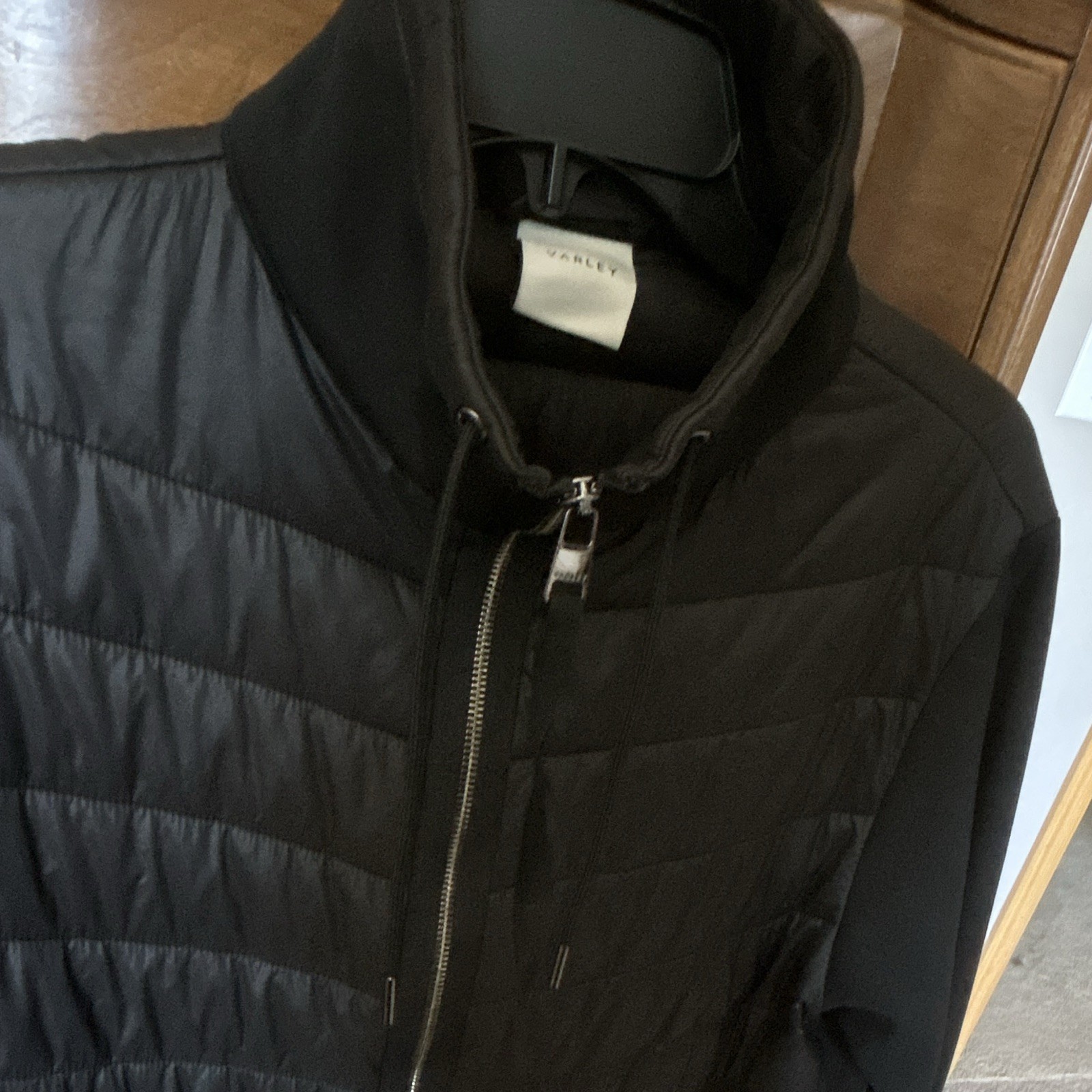 Varley Women’s Black Quilted Full-Zip Jacket, Polyester Long Sleeve, Size S