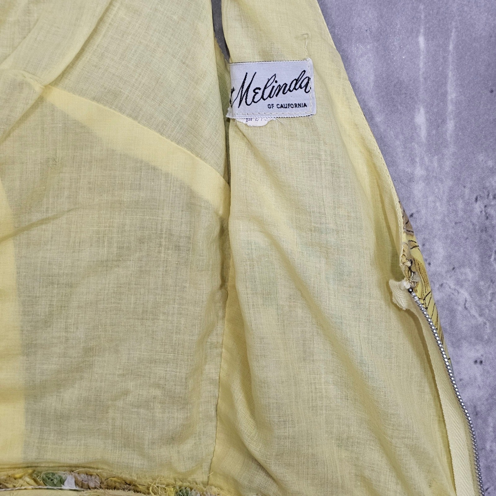 Vintage 50s 60s Melinda California Yellow Rose Floral Sundress Fit Flare Flirty