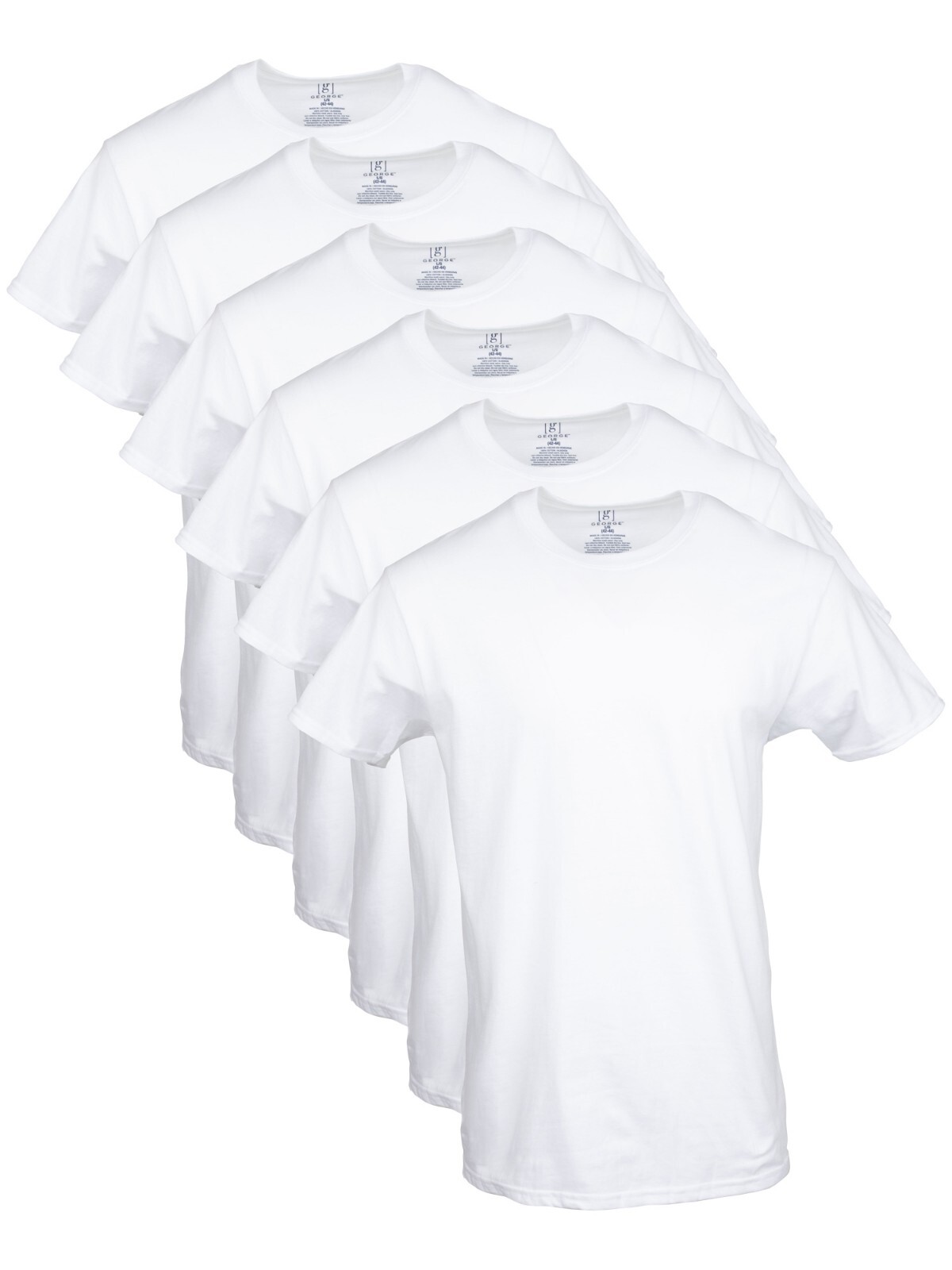 George Men’s ultra soft Crew T-shirts , 6-Pack Size FROM S To 3XL