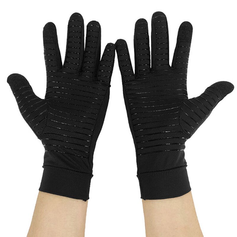 Copper Compression Gloves GYM Arthritis Carpal Tunnel Hand Support Pain Relief *