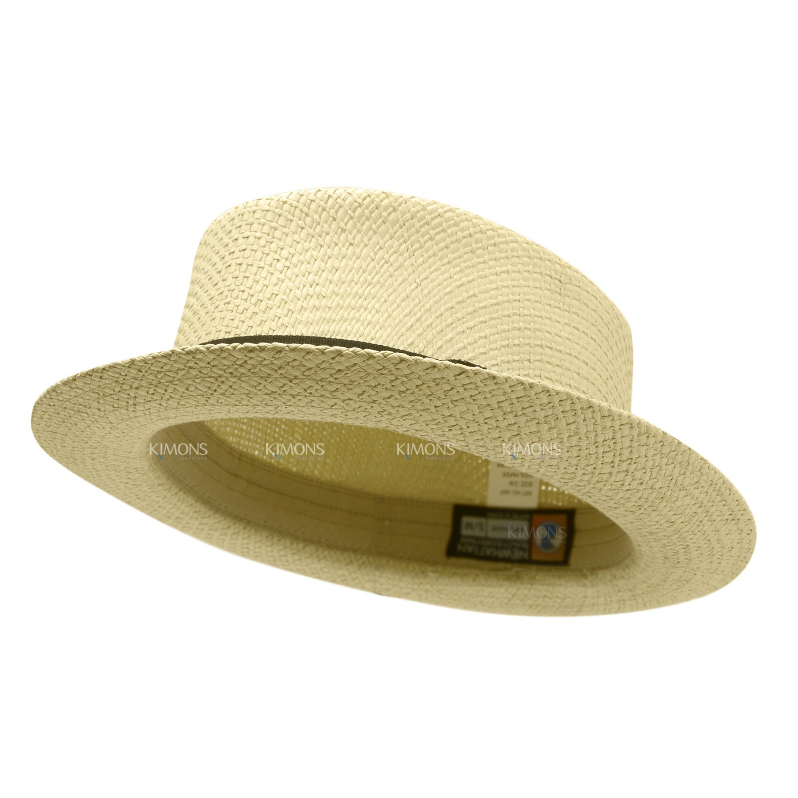 Straw Fedora Pork Pie Panama Derby Hat Summer for Beach Men Short Brim Sun Cap