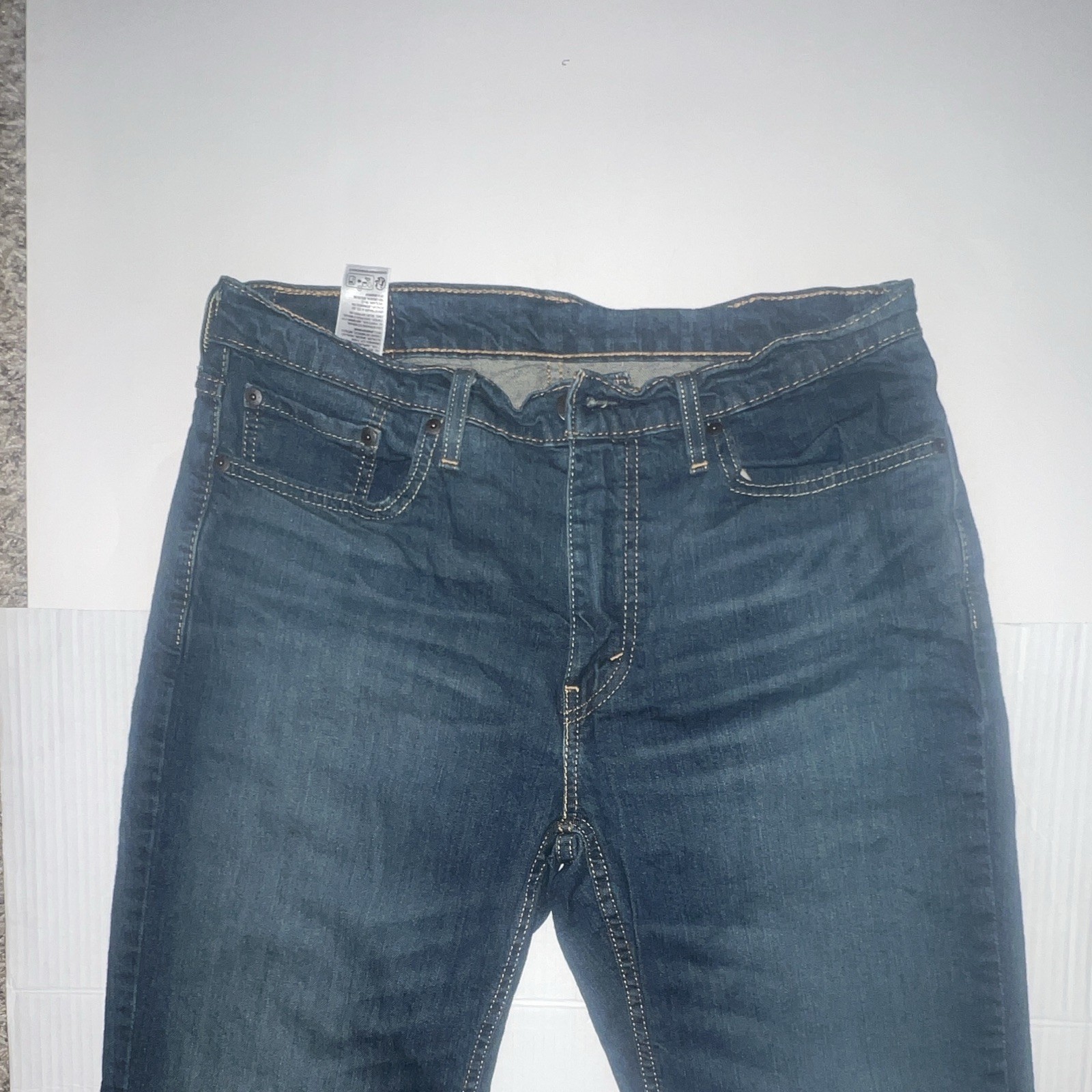 Levi’s 514 Jeans Mens 33×32 Blue Cotton Denim Straight Leg Faded Workwear Travel