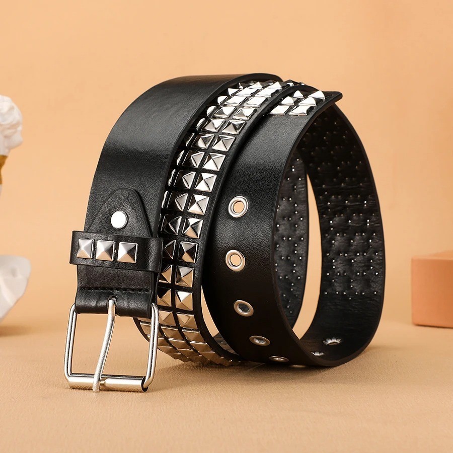 Trend Rivet Belt Heavy Metal Belt Men Women Punk Nightclub Rock Style Belt Jeans