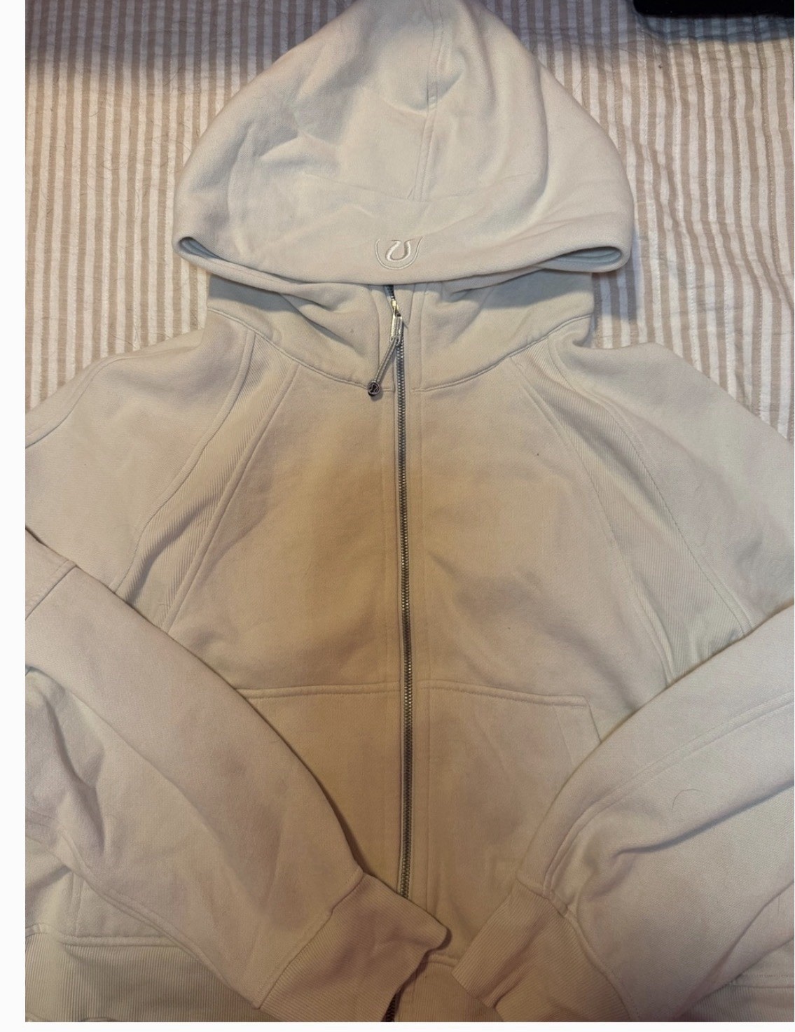 Lululemon Scuba Full Zip Hooded Hoodie Beige Women’s S Cotton Blend Fleece