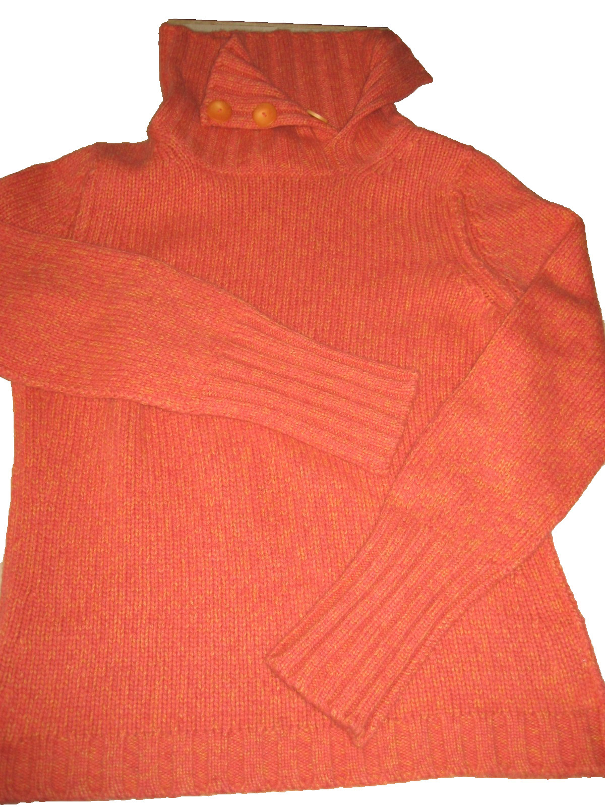 MARIA DI RIPABIANCA CASHMERE ORANGE TURTLE NECK LONG SLEEVE SWEATER SIZE 6