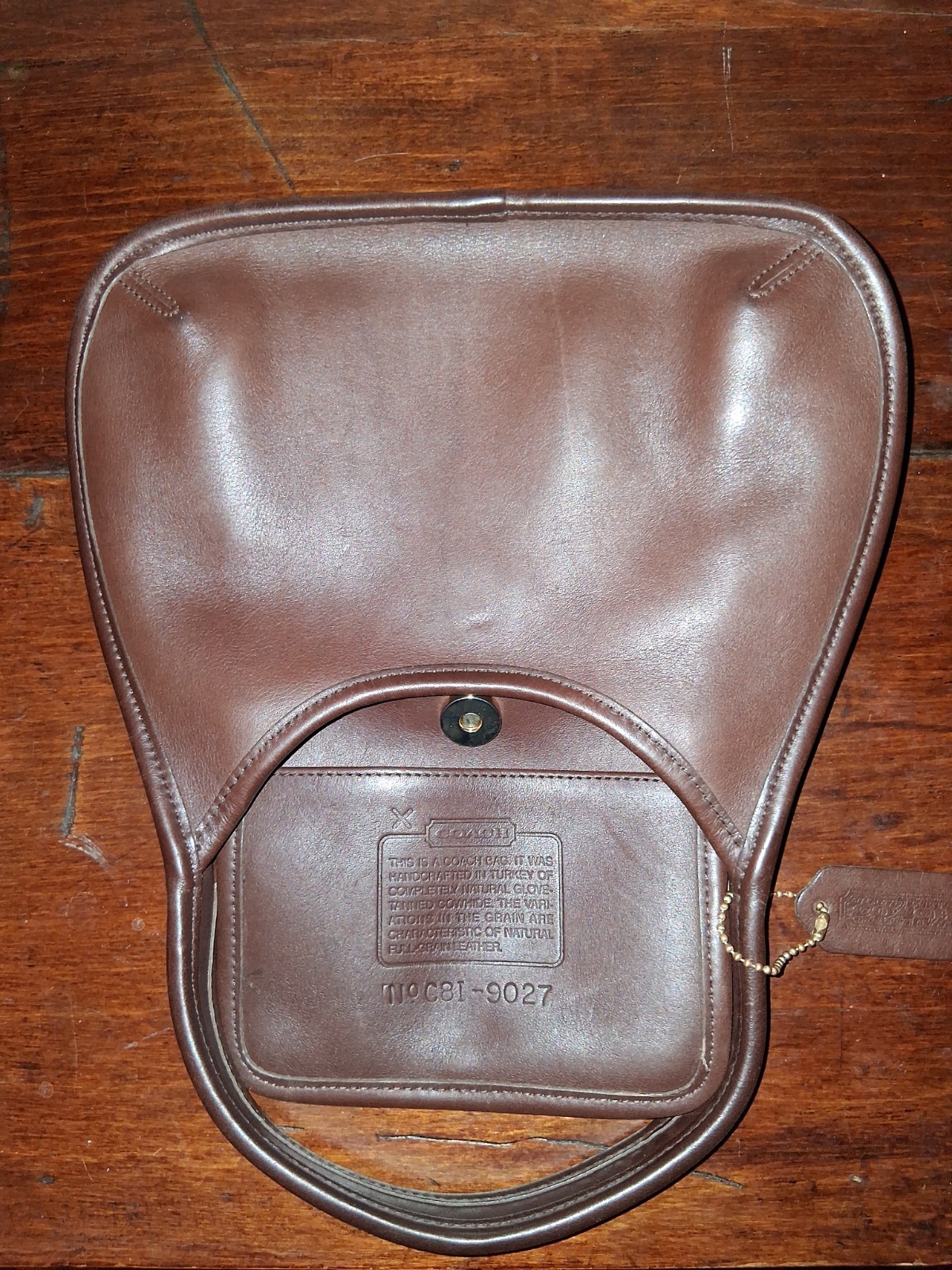 Vintage COACH Mini Ergo Crescent Shoulder Bag 9027 Brown Glove Tanned Leather