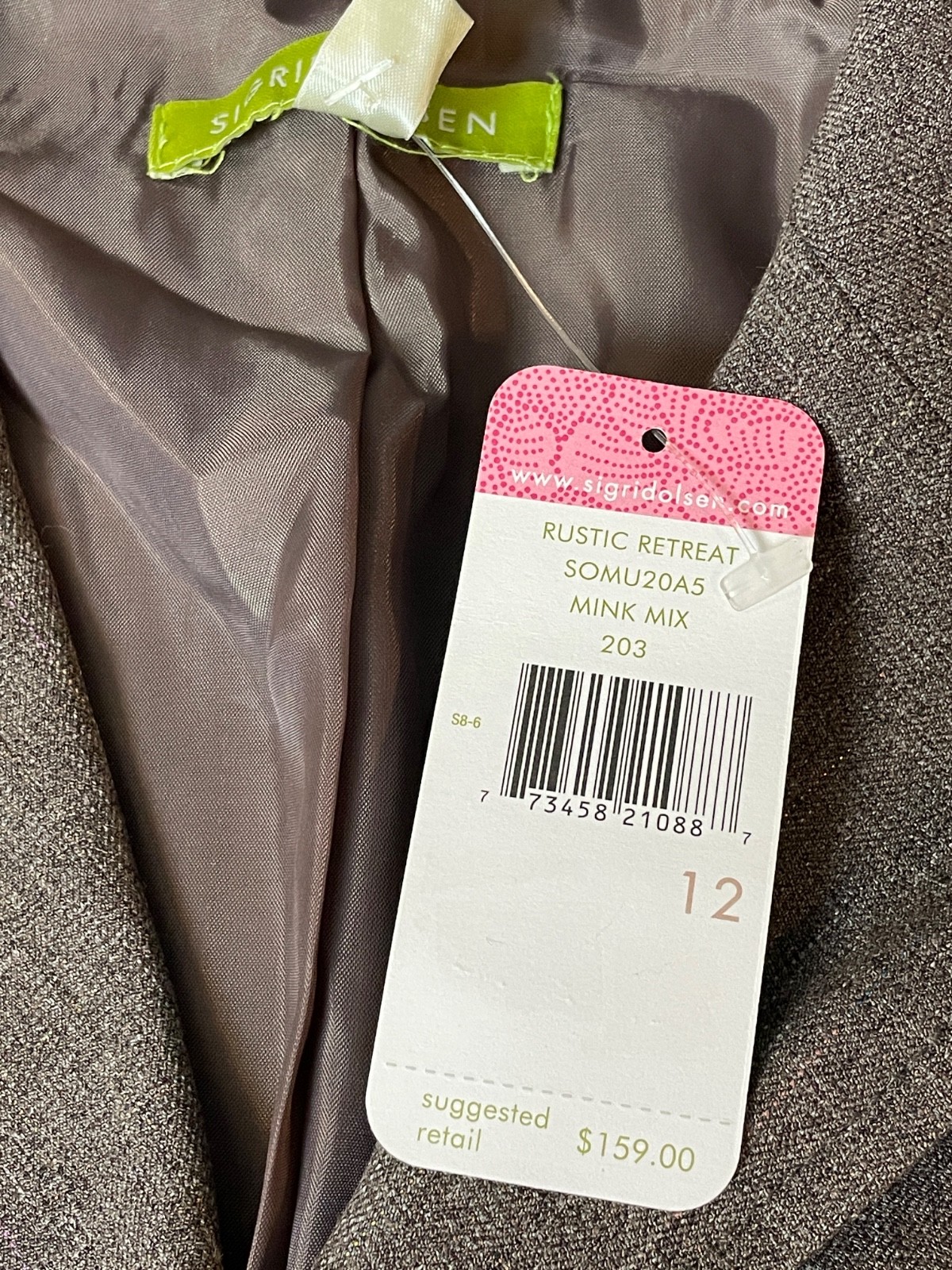 Sigrid Olsen Jacket Skirt Suit Womens 12 Brown Single Breasted Capsule Wardrobe
