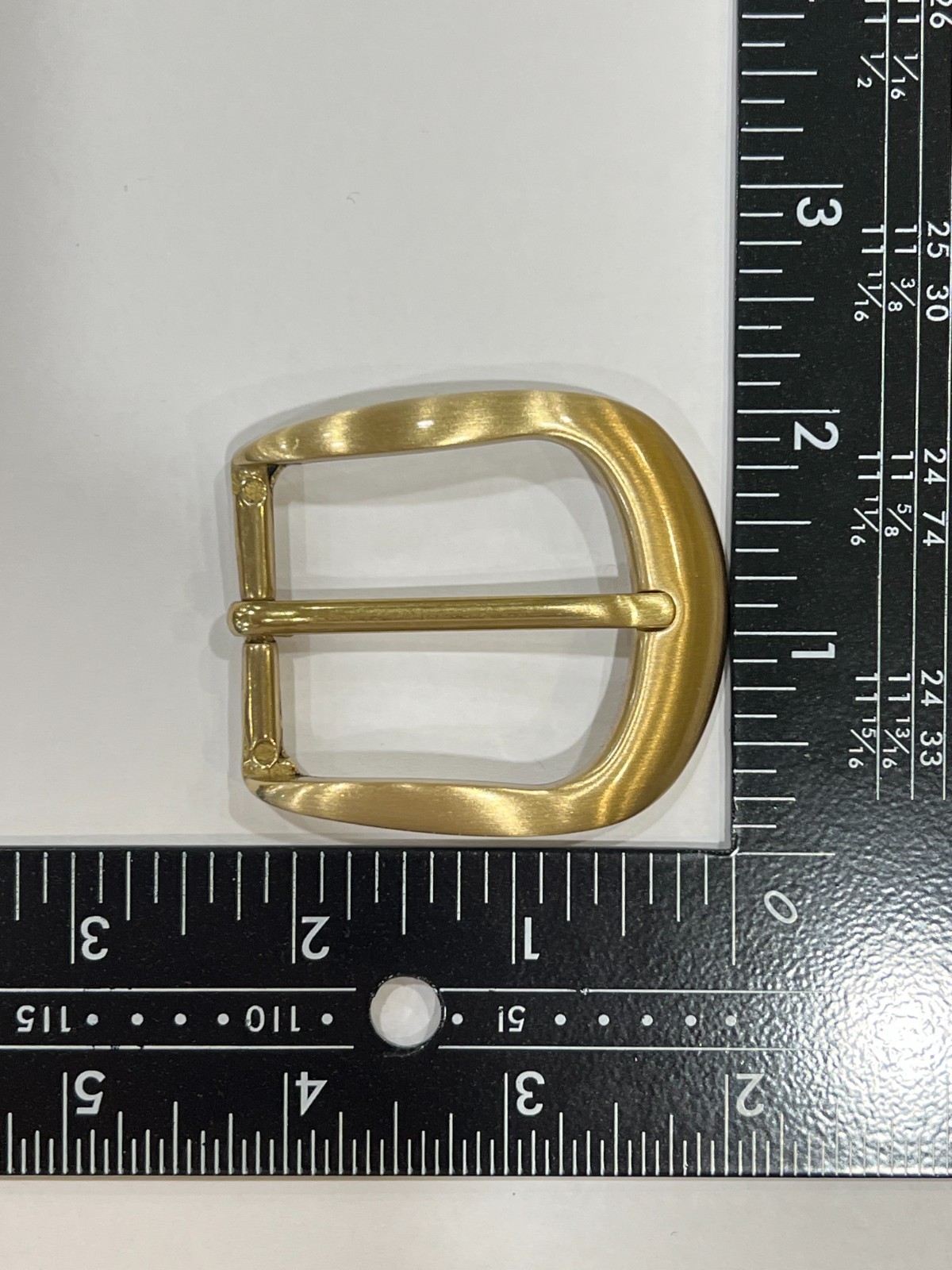 Solid Brass Satin Brass Belt Buckle Made in Italy Fits 1.38″ Belt Strap