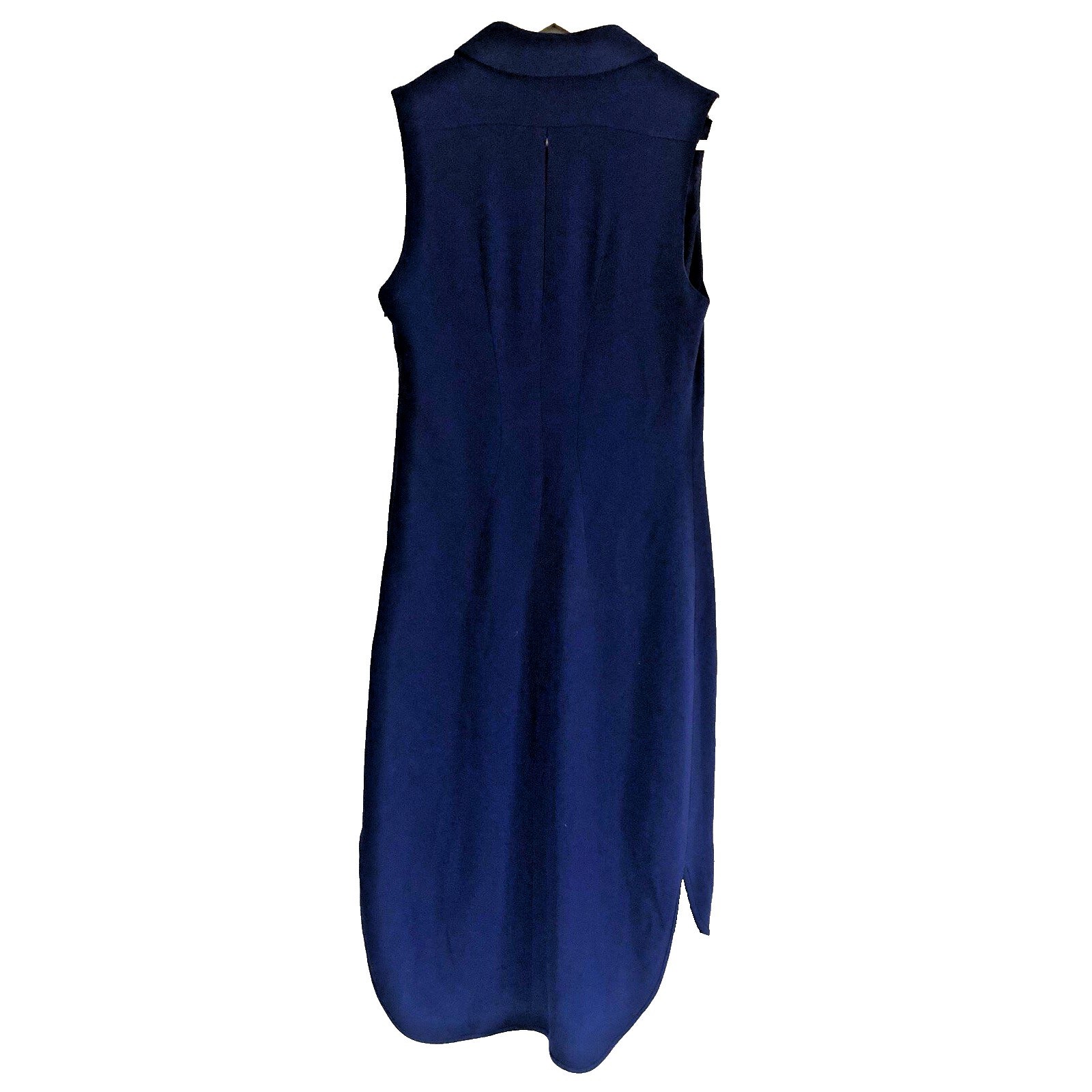 Karen Millen Ladies Tailored Shift Dress Uk 8 Navy Blue Sleeveless Fully Lined