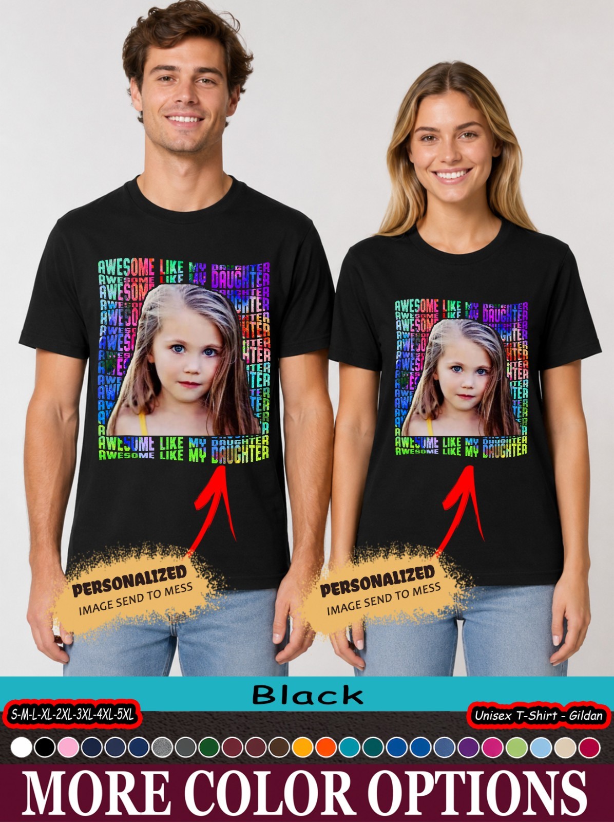 Custom Photo Proud Father Awesome Like My Daughter Shirt, Dad Appreciation Tee