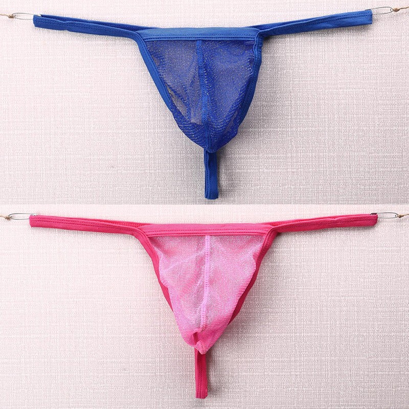 Mens Mesh See-through Pouch G-string Briefs Underwear T-back Thong V-string✔