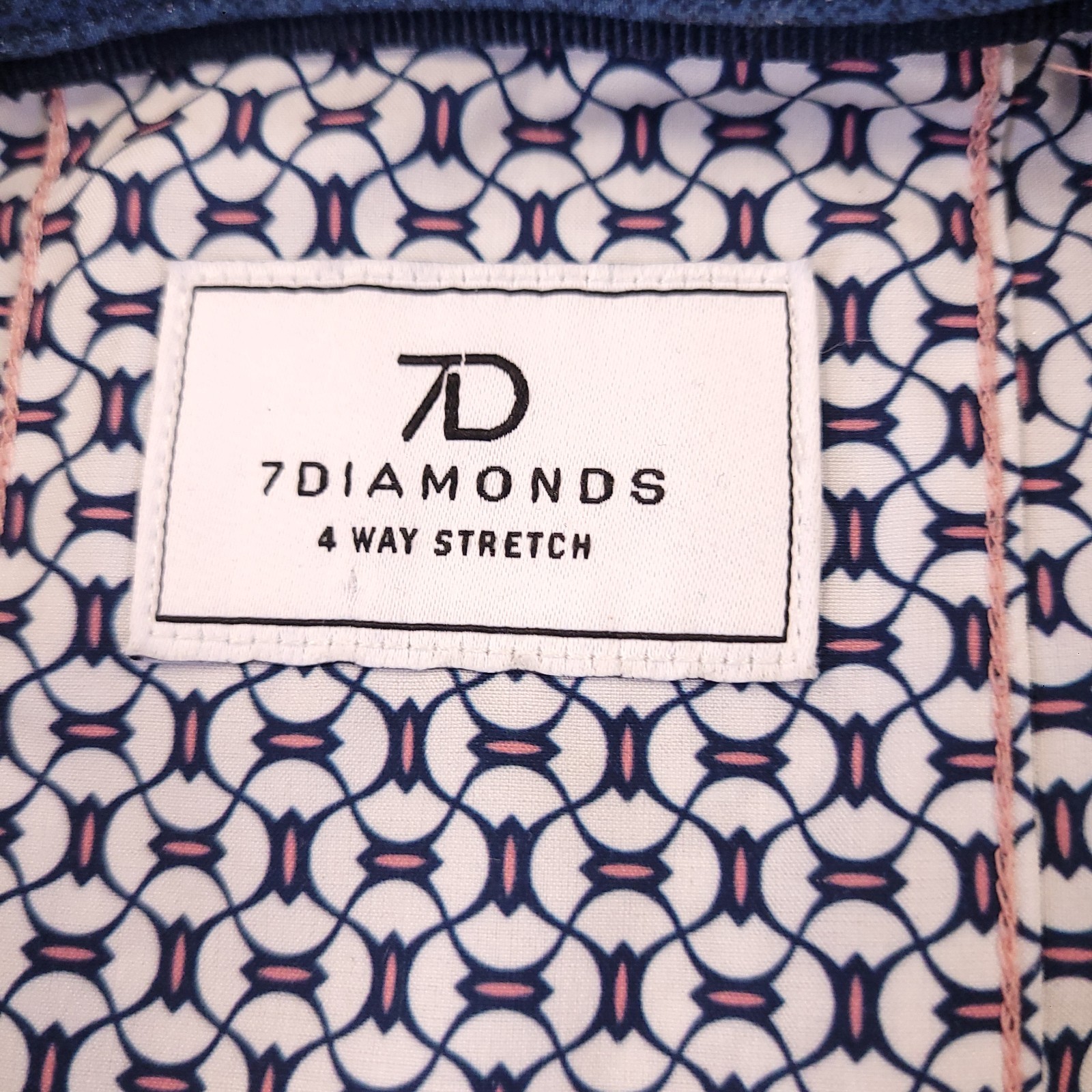 7D 7 Diamonds Halden 4 Way Stretch Woven Shirt Mens XL Abstract Geometric Spread