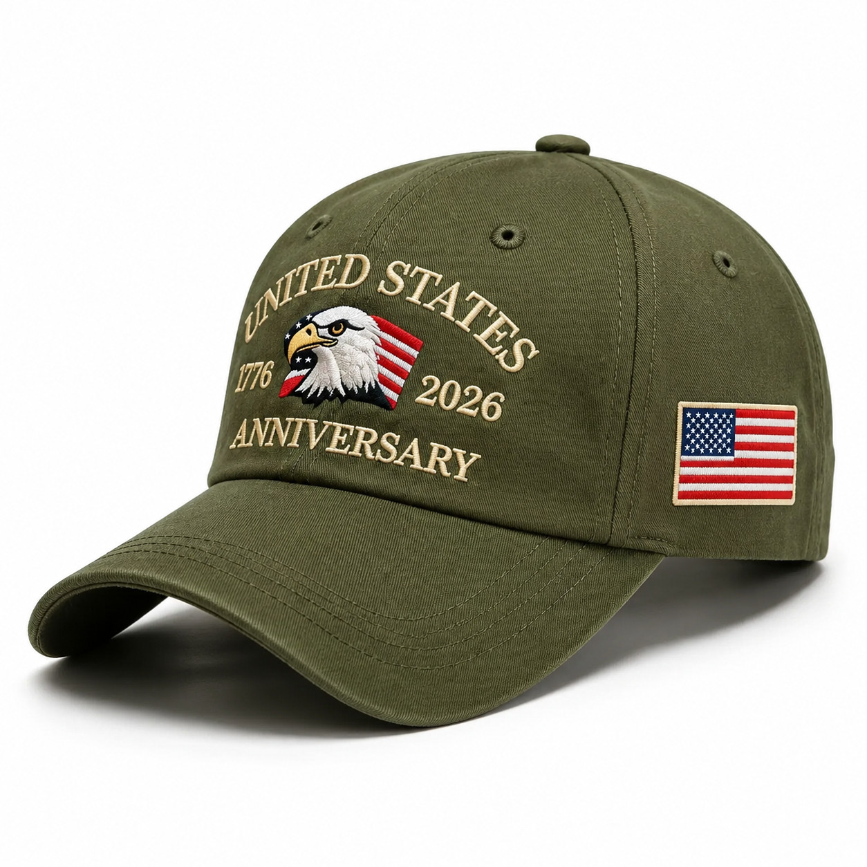 Patriotic USA 250th Anniversary 1776‑2026 Eagle Adjustable Cap