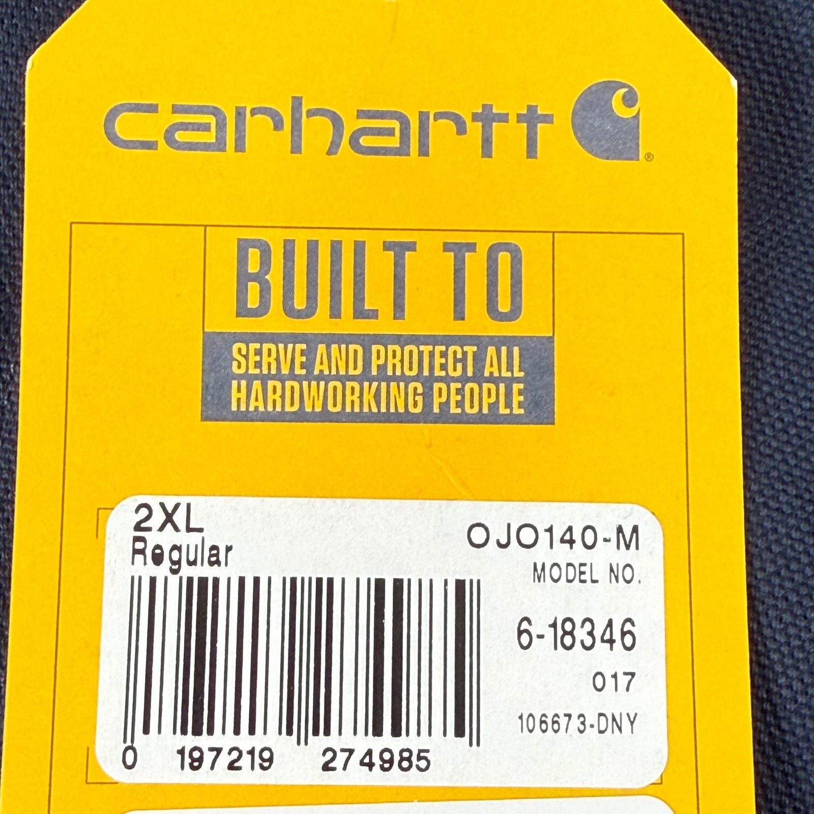 Carhartt J140 Firm Duck Flannel Lined Active Jacket Mens 2XL Navy Blue Made USA