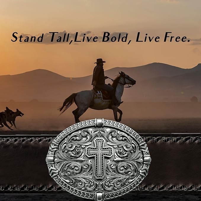 Religious Cross Western Belt Buckles for Men Cowboy Belt Buckle Cowgirl Faith