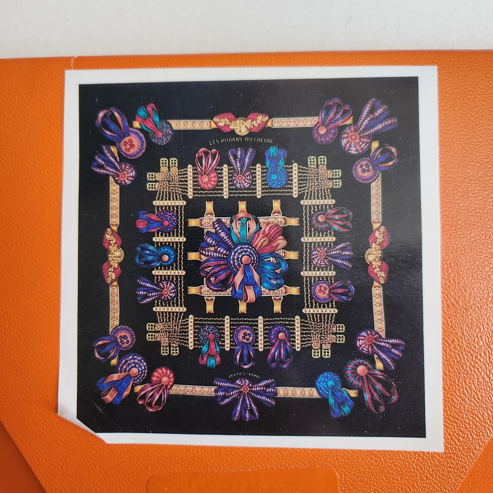 HERMÈS Vintage Silk Scarf LES RUBANS DU CHEVAL Black, never used, original box