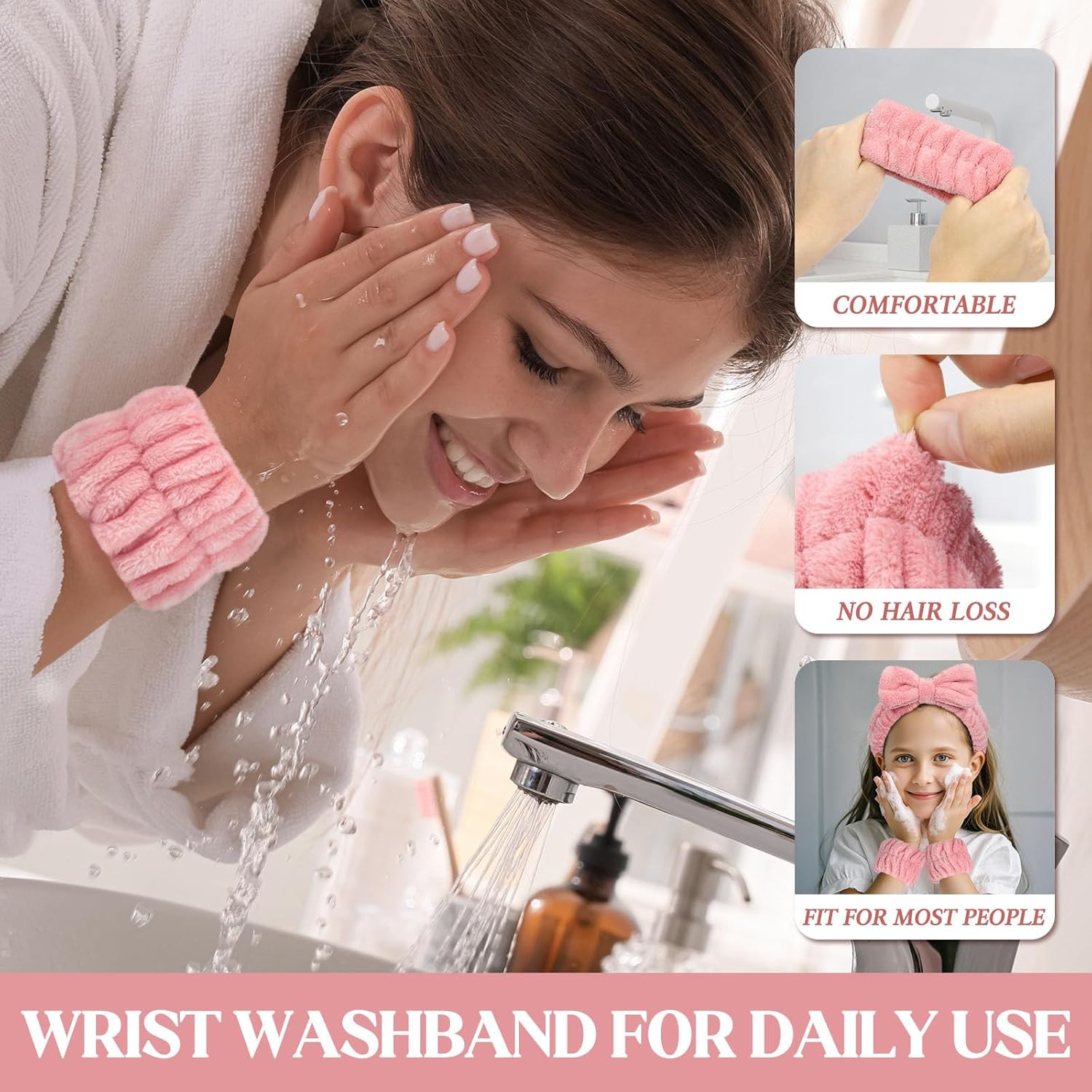 Microfiber Wrist Bands for Washing Face Absorbent Spa Face Wash Wristbands