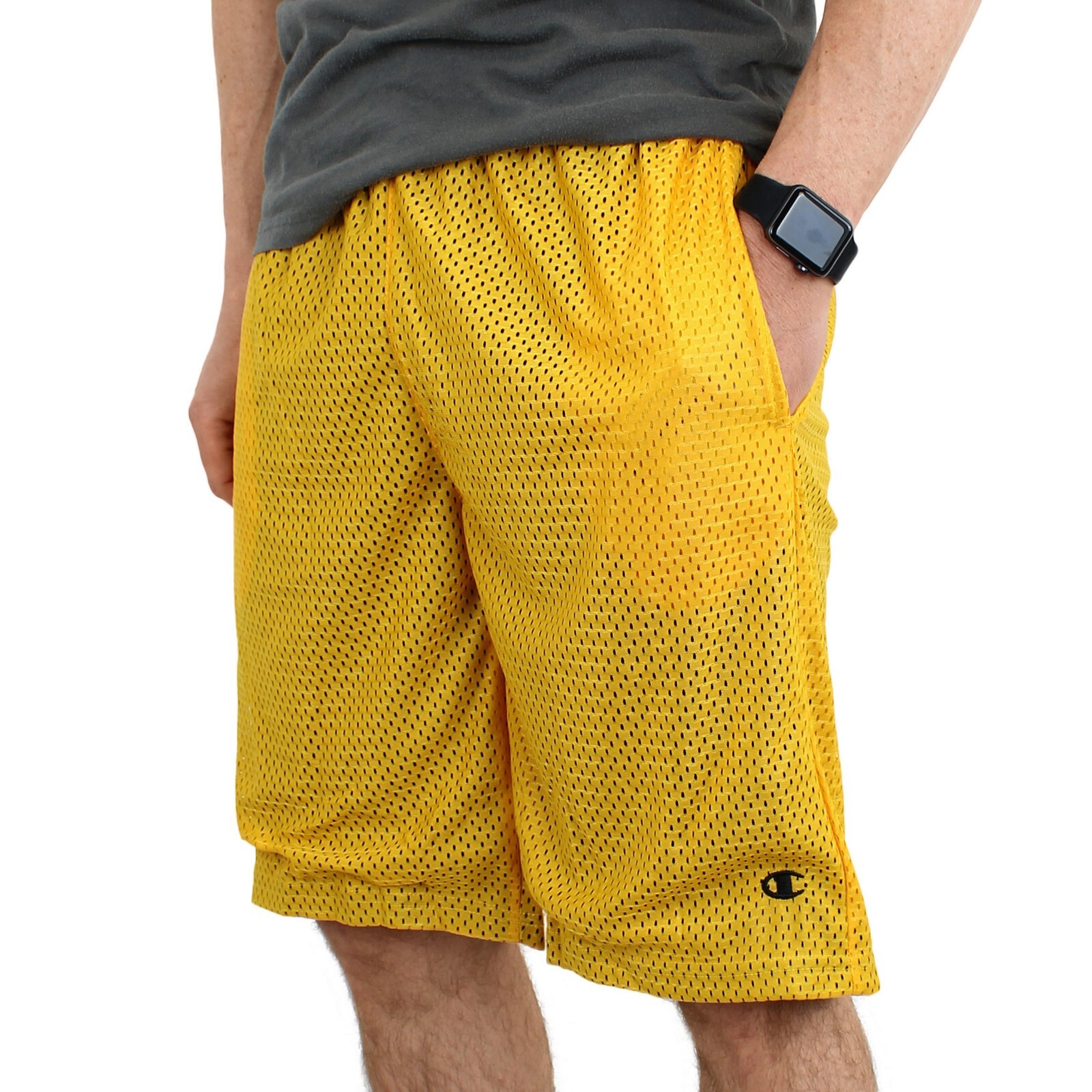 Champion Men’s Mesh Basketball Shorts 9.5-Inch Inseam, Two Pockets, Gym Wear