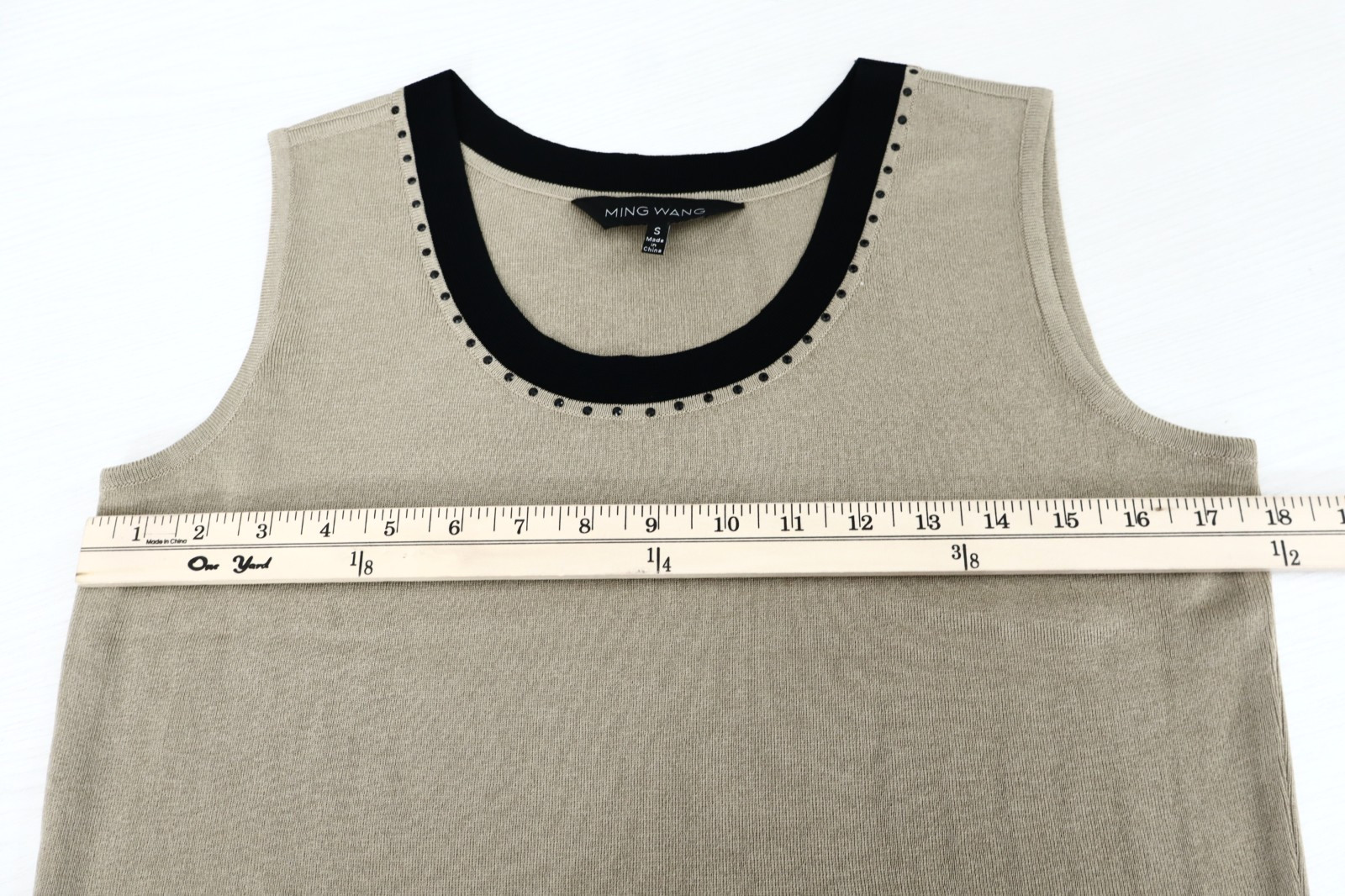 MING WANG Women’s Acrylic Twinset Cardigan Vest Long Sleeve Geometric Size S