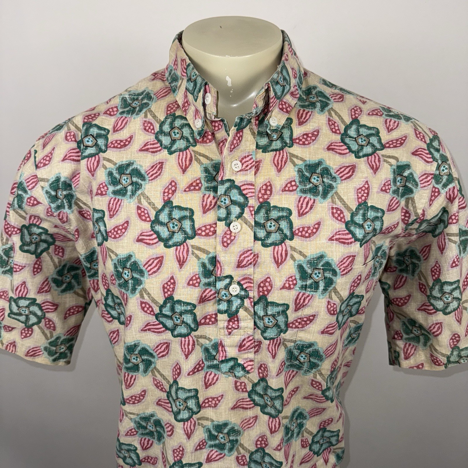 Vintage Reyn Spooner Shirt Mens XL Floral Print Cotton Pullover Style 80s 90s