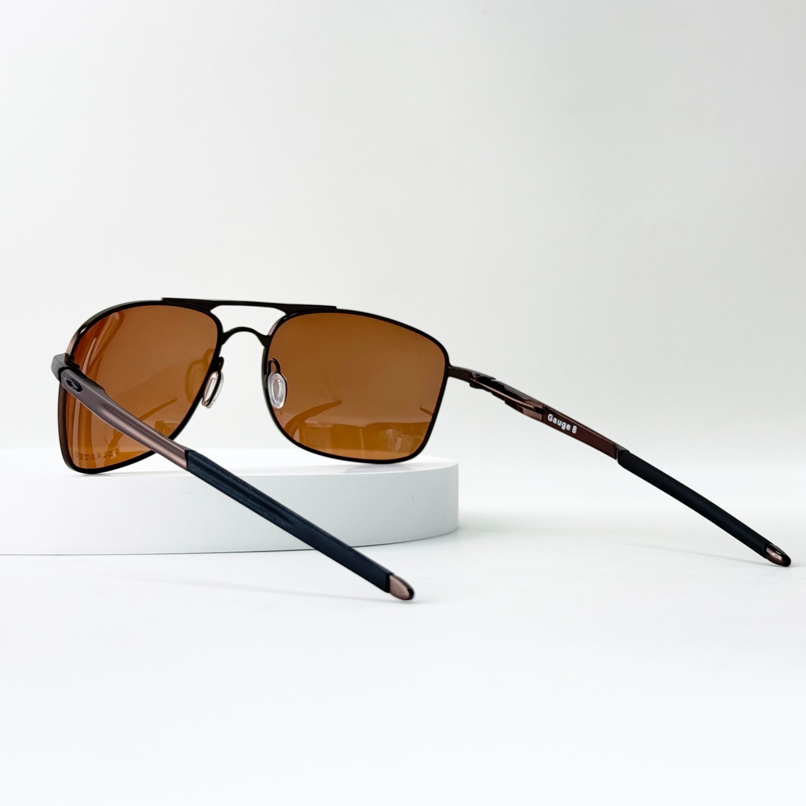 Oakley Gauge 8 OO4124 Polarized Sunglasses Brown Frame Brown Lens