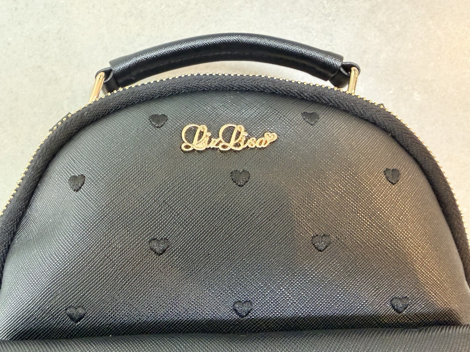 LIZ LISA Black Mini Backpack Ribbon Heart Charm Kawaii Japanese Fashion Bag