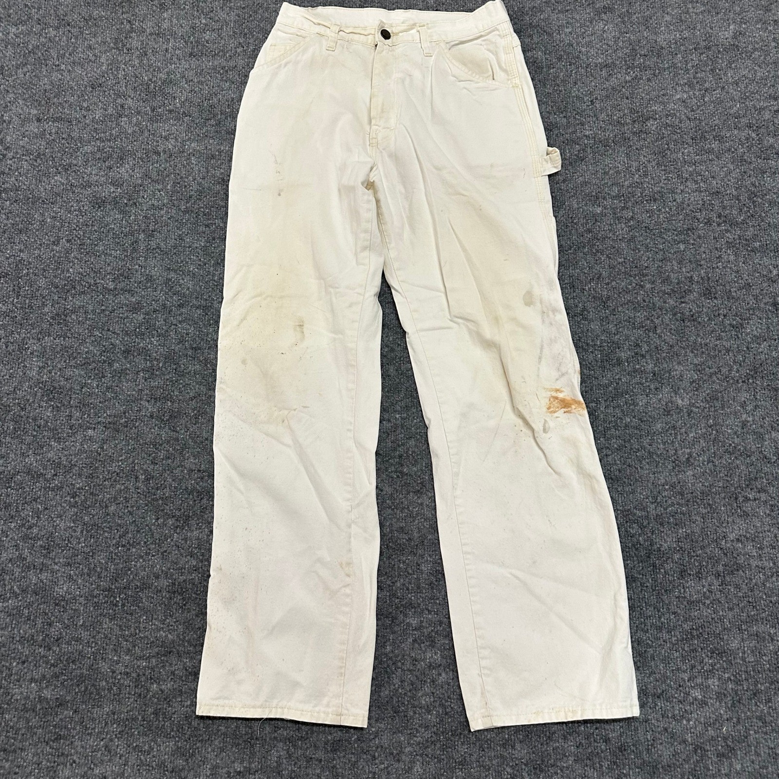 Dickies Carpenter Pants Mens Size 30×30 Off White Distressed Utility Workwear