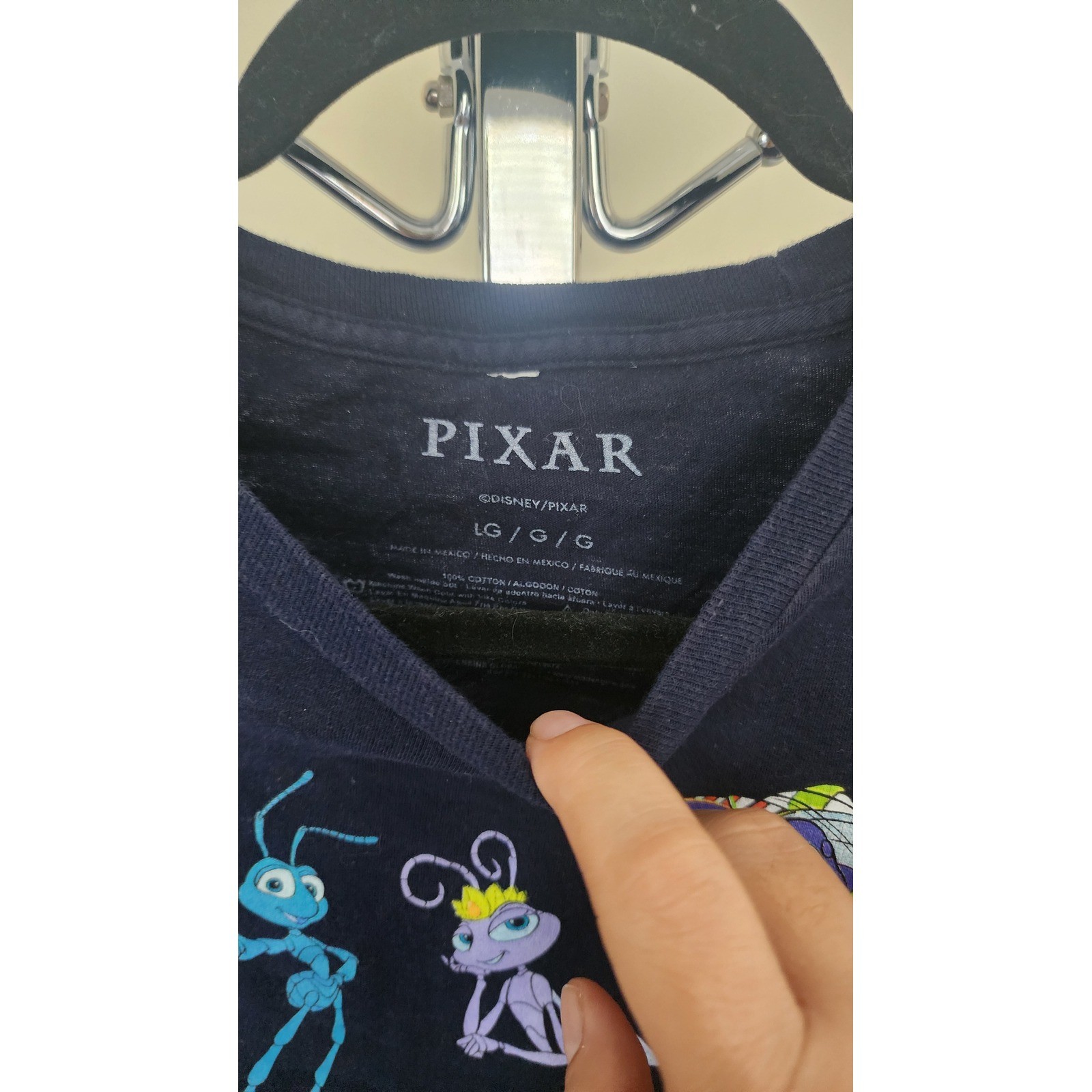 Disney Pixar Kids Navy Blue Character Collage Graphic T-Shirt LG Toy Story Up