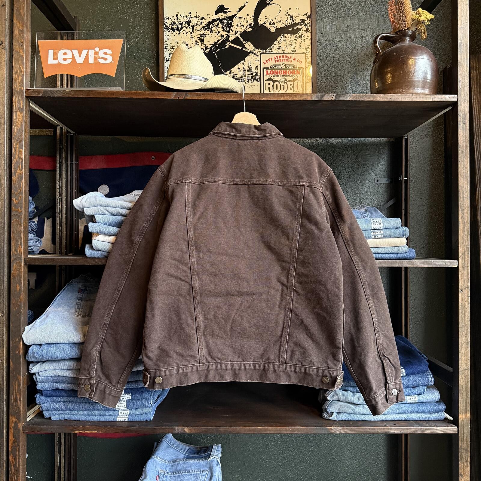 Vintage Carhartt J233 DKB Trucker Jacket Mens Medium Dark Brown Sherpa Lined