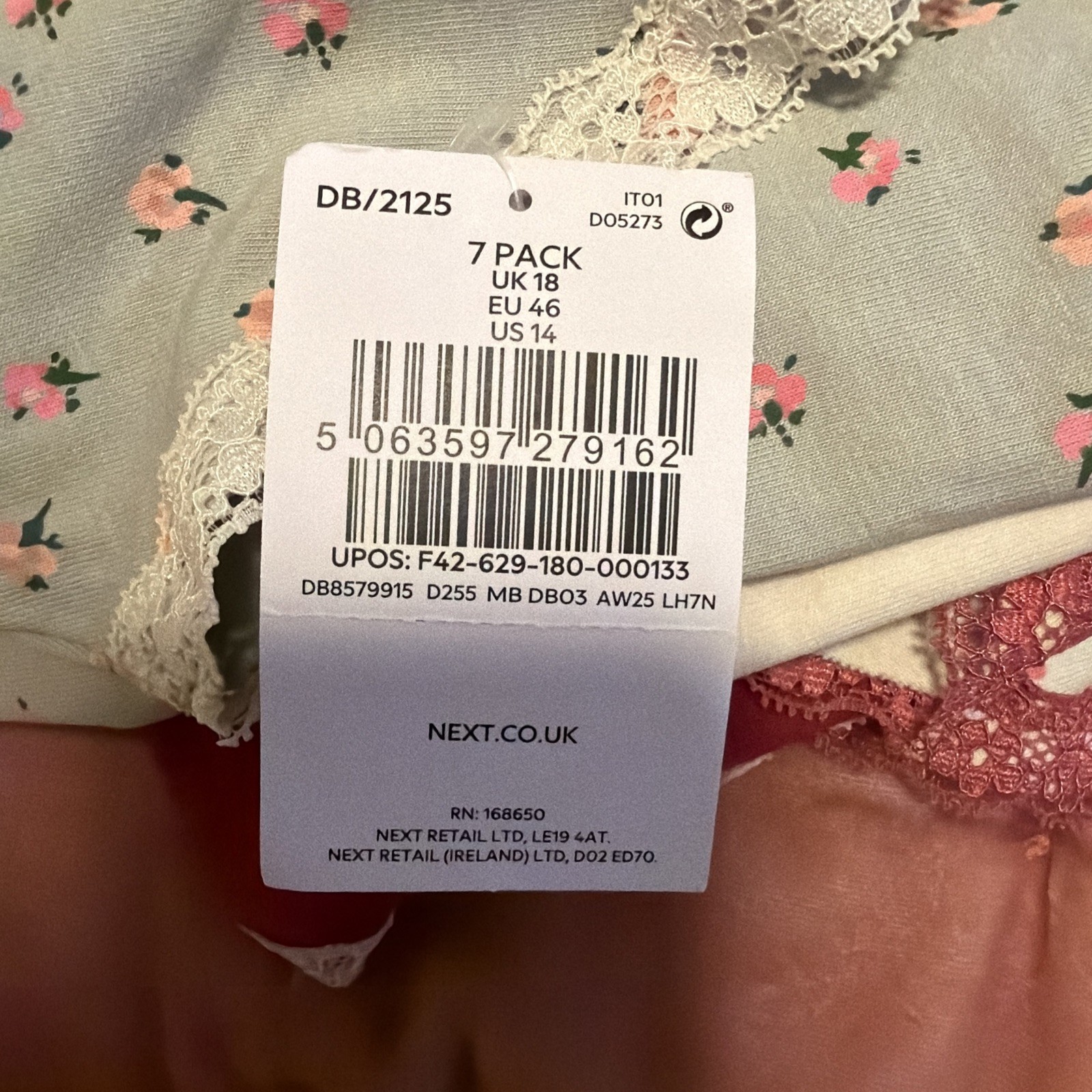 Next 7 Days of The Week Cotton US 14 Panties NWOT