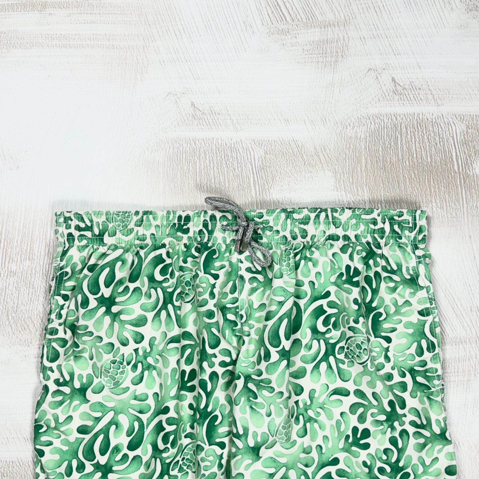 Vilebrequin Men’s Luxury Moorea Turtle Green Beach Swim Shorts Trunks Size XXXL