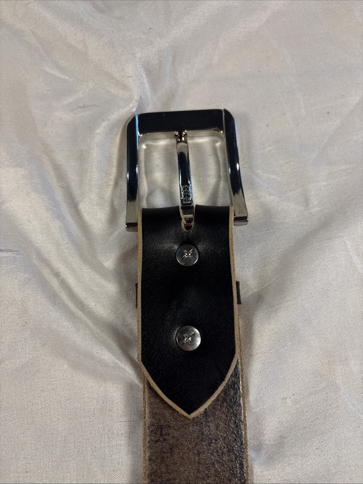 Natural Horween Chromexcel Handmade Leather Belt 1.5 Inch Raw Edge Silver Buckle