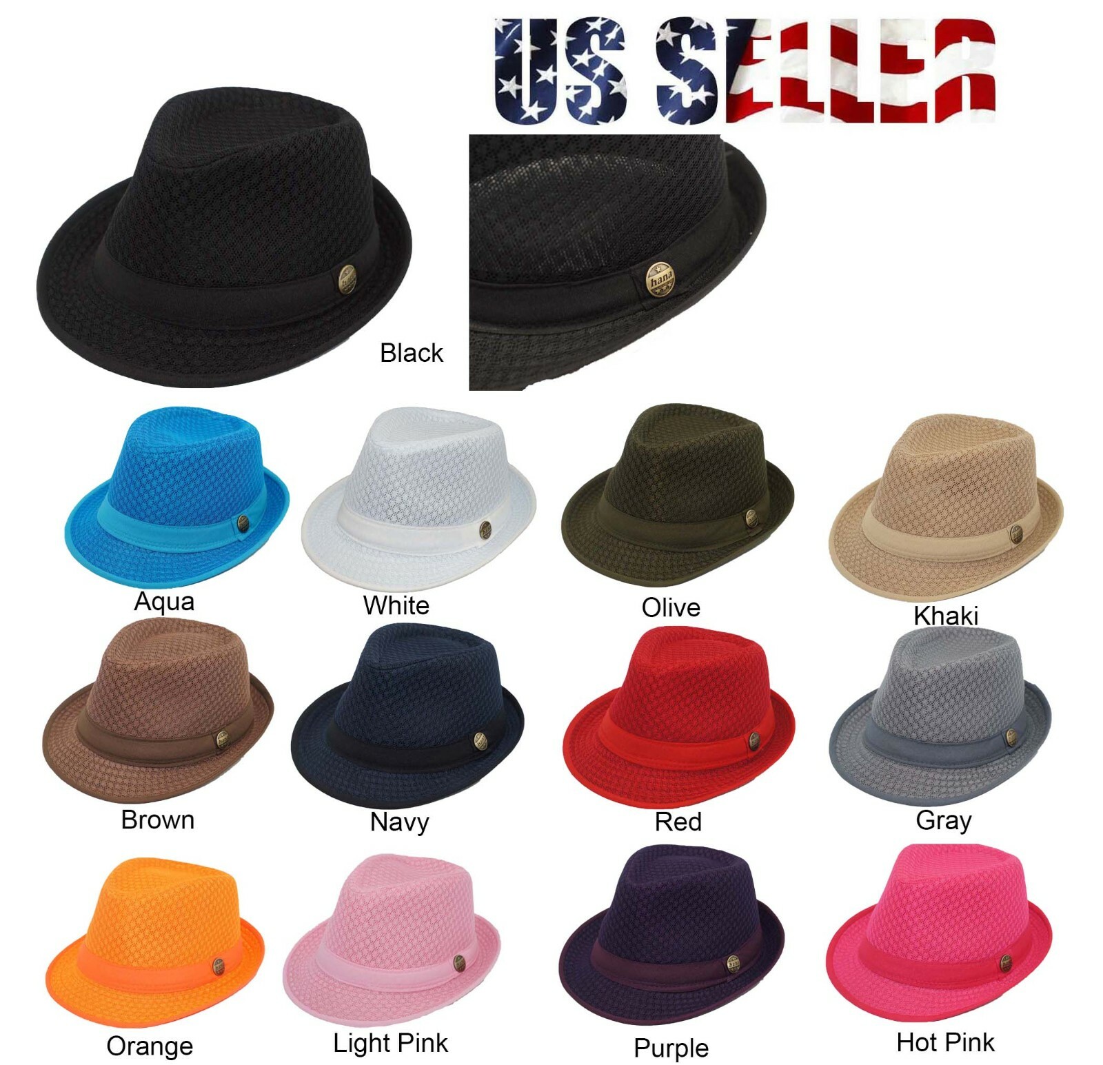 Light Weight Mesh Fedora hat Soft Cool Summer Classic Trilby COOL MESH