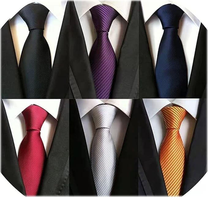 6PCS Men’s Silk Ties – Classic Woven Jacquard Necktie Set for Business
