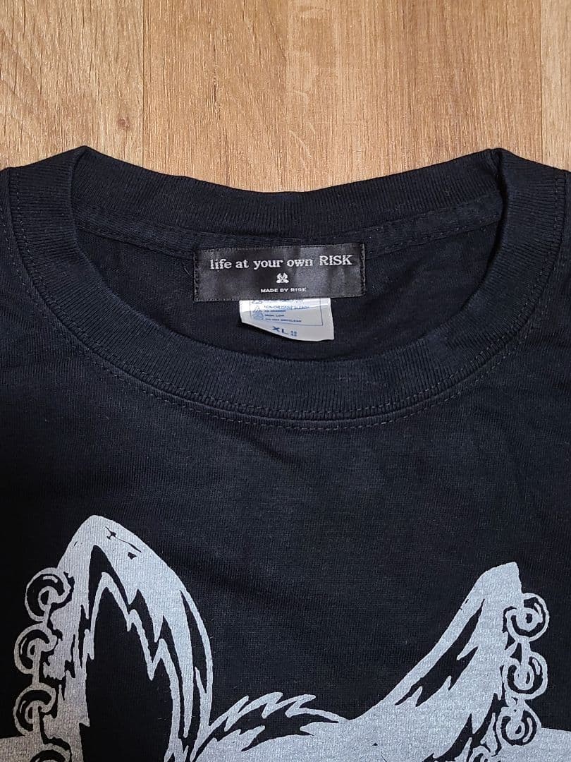 BOUNTY HUNTER x RISK Collab T-Shirt Black XL Harajuku Punk Rock Graphic Rare