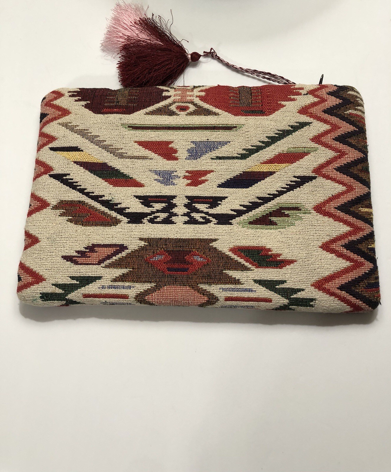 Clutch Artisan Tapestry ￼style Western Print Bead Bag