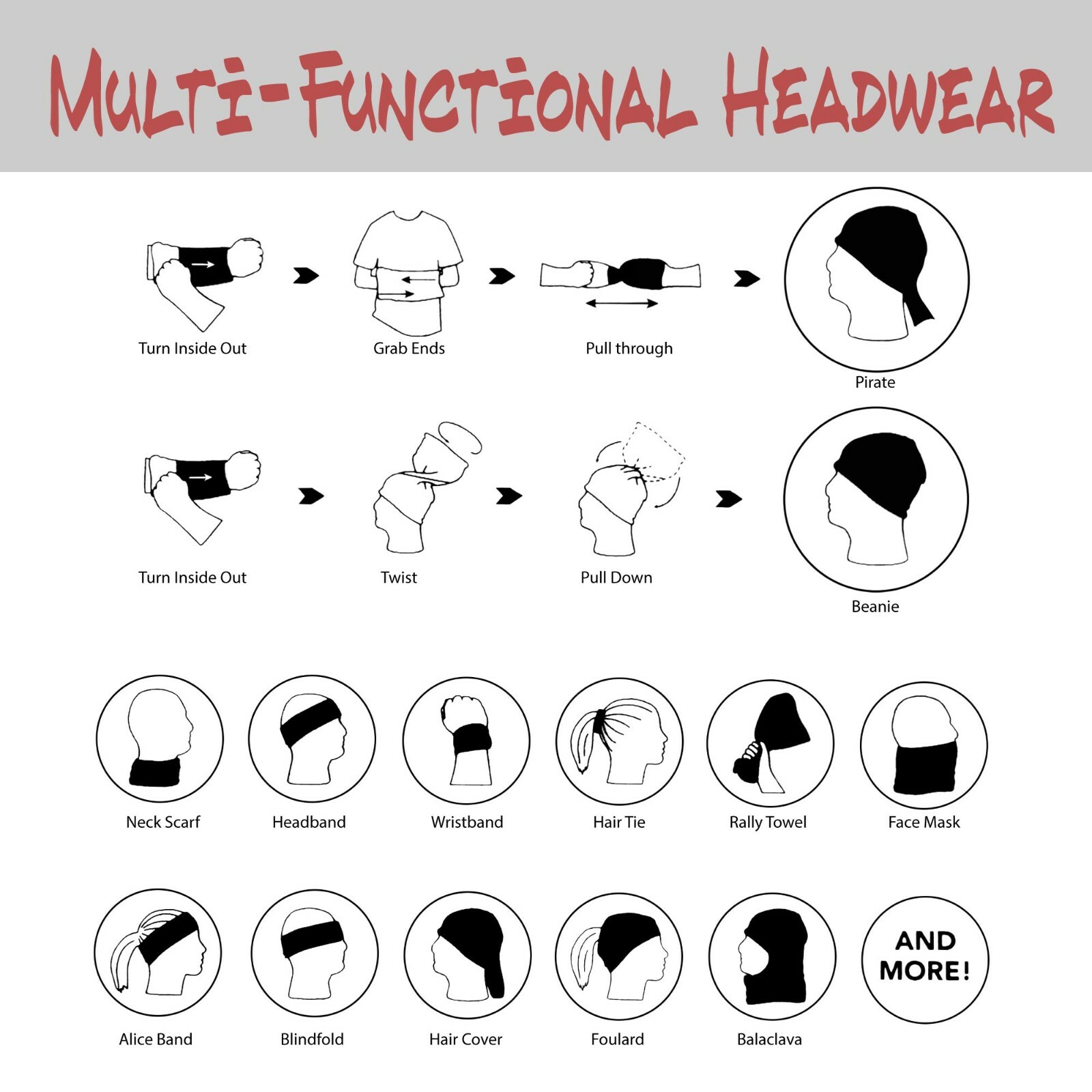 Neck Gaiter Face Mask Cover Scarf Bandana Balaclava – Multi-Functional Headwear