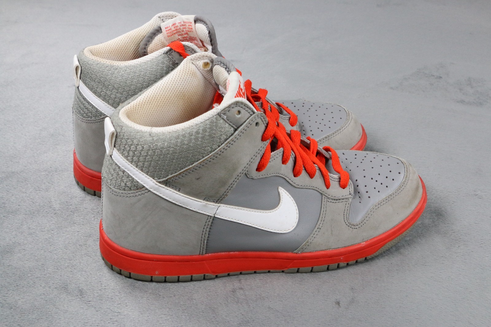 Nike SB Dunk High Light Charcoal Grey Orange Mens Size 7.5 Skate Shoes