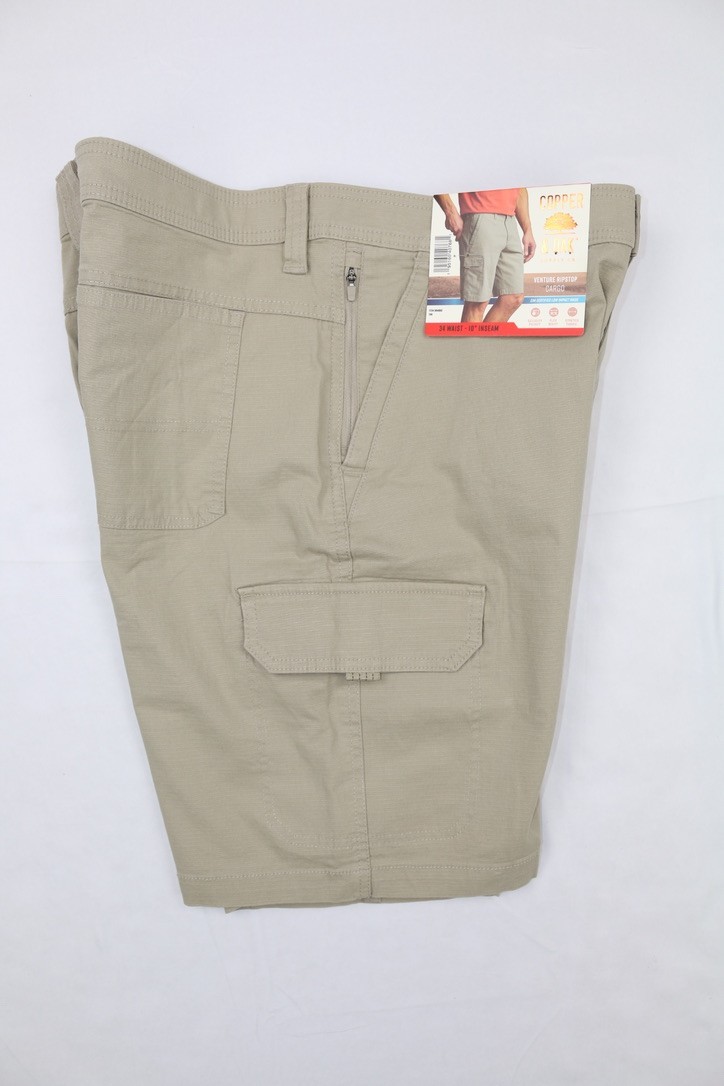 Copper & Oak Mens Venture Ripstop Cargo Shorts Tan Blue Gray 10in Inseam 30-42W