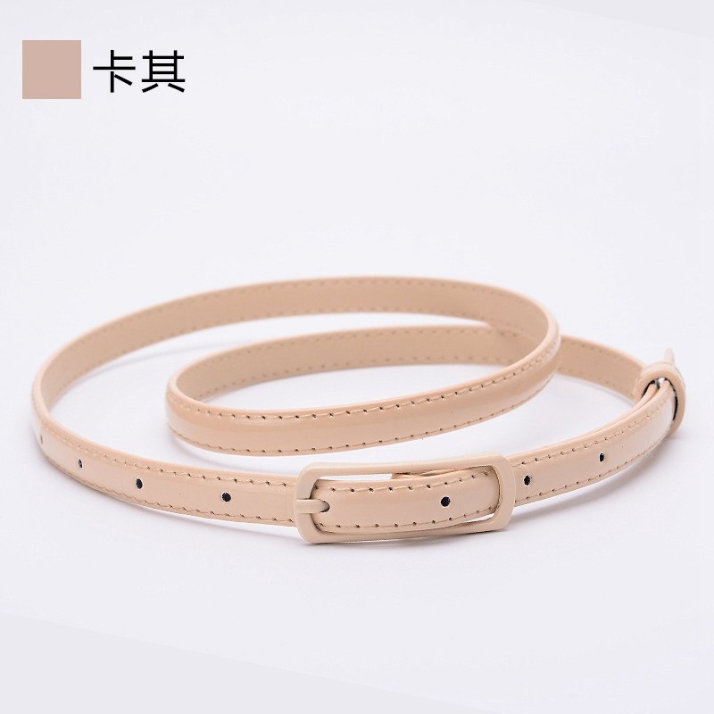 Thin Belt Ladies Decoration Leather Candy Color Belt Dazzling Color Patent