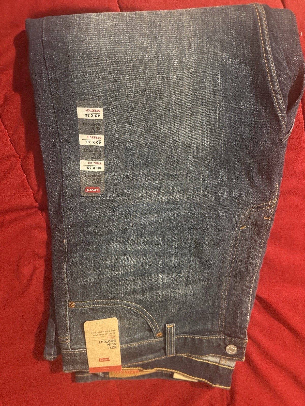 Levi’s Men’s Big & Tall Slim Bootcut Stretch Denim Jeans Dark Wash Blue