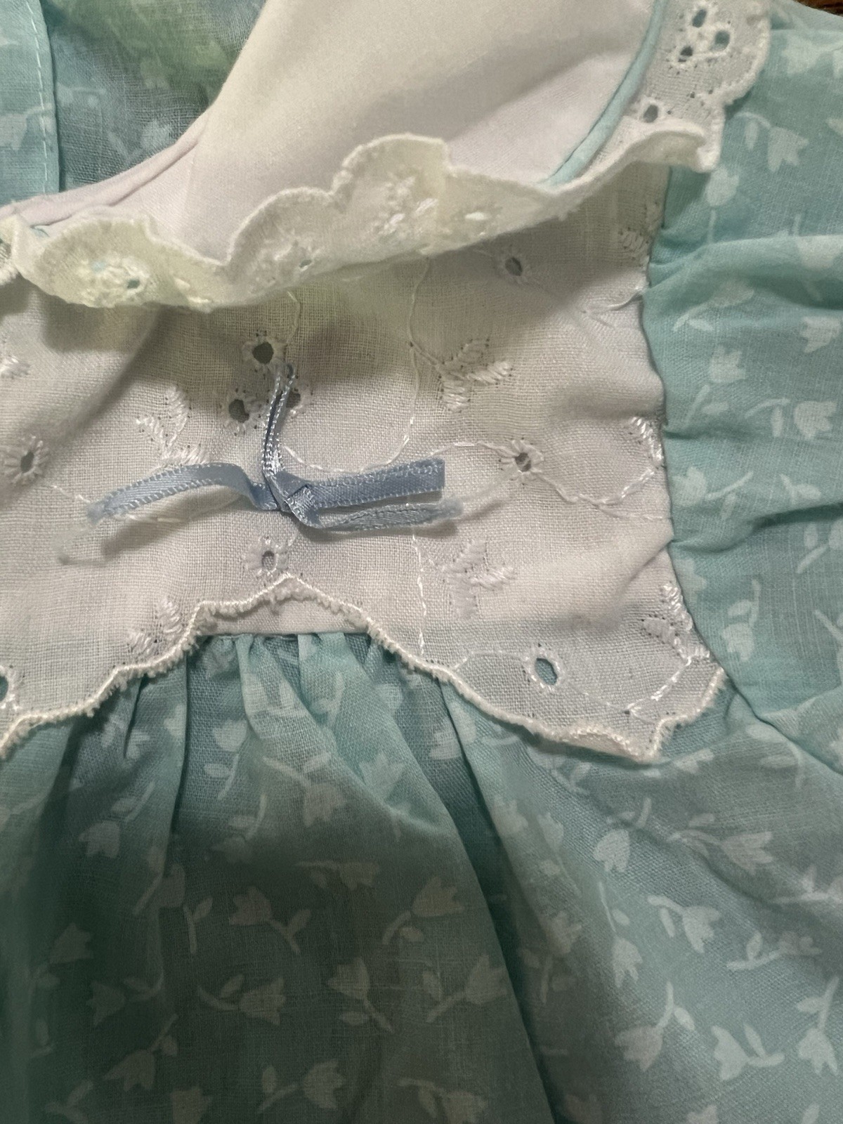 Vintage Cuties By Judy Baby Girl Bubble Romper Eyelet Lace Peter Pan Collar 3/6M