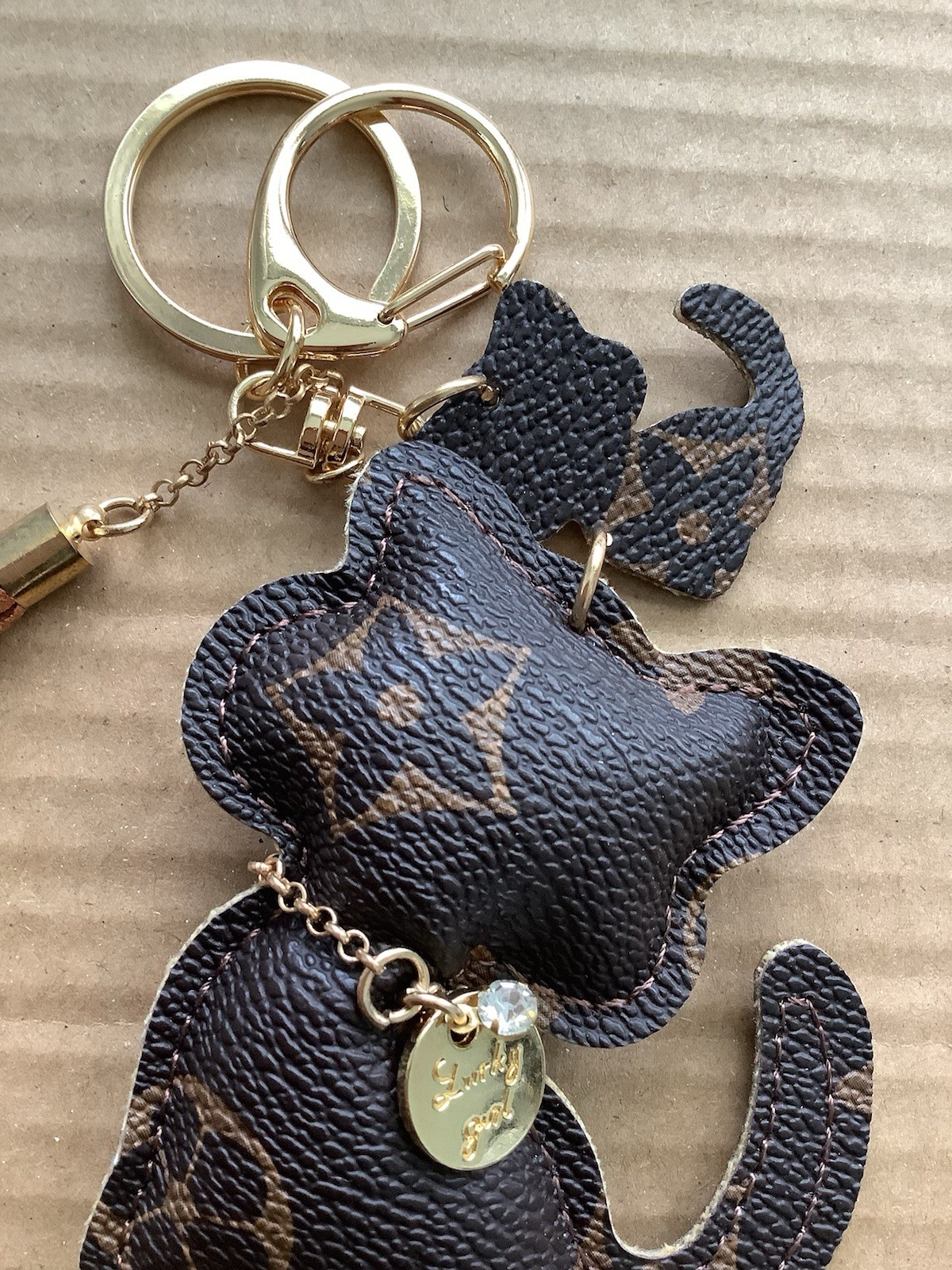 Cute Cat Car KeyChain Pendant Charm for Handbag backpack
